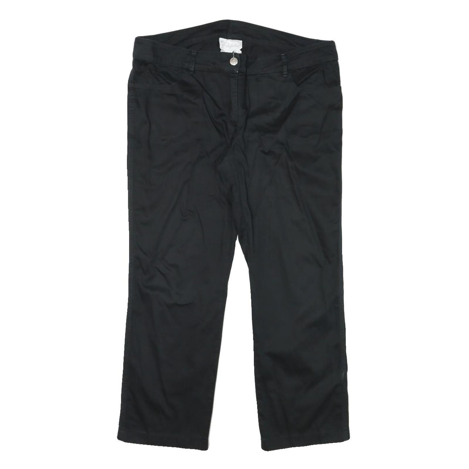 AUSTRALIAN Womens Black Cotton Blend Regular Straight Leg Trousers W33 L25 Refurbished - N/A refurbished available on Cerqular