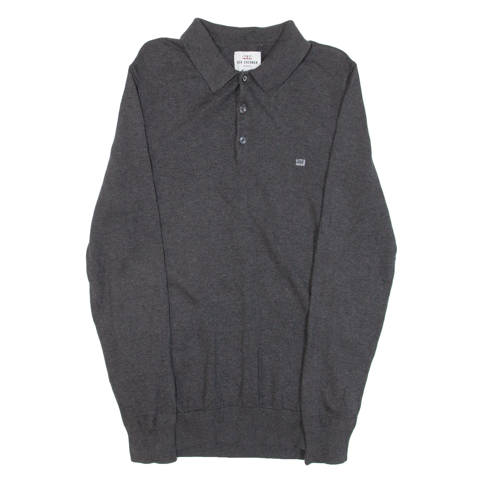 BEN SHERMAN Mens Polo Shirt Grey Long Sleeve XS Refurbished - N/A refurbished available on Cerqular