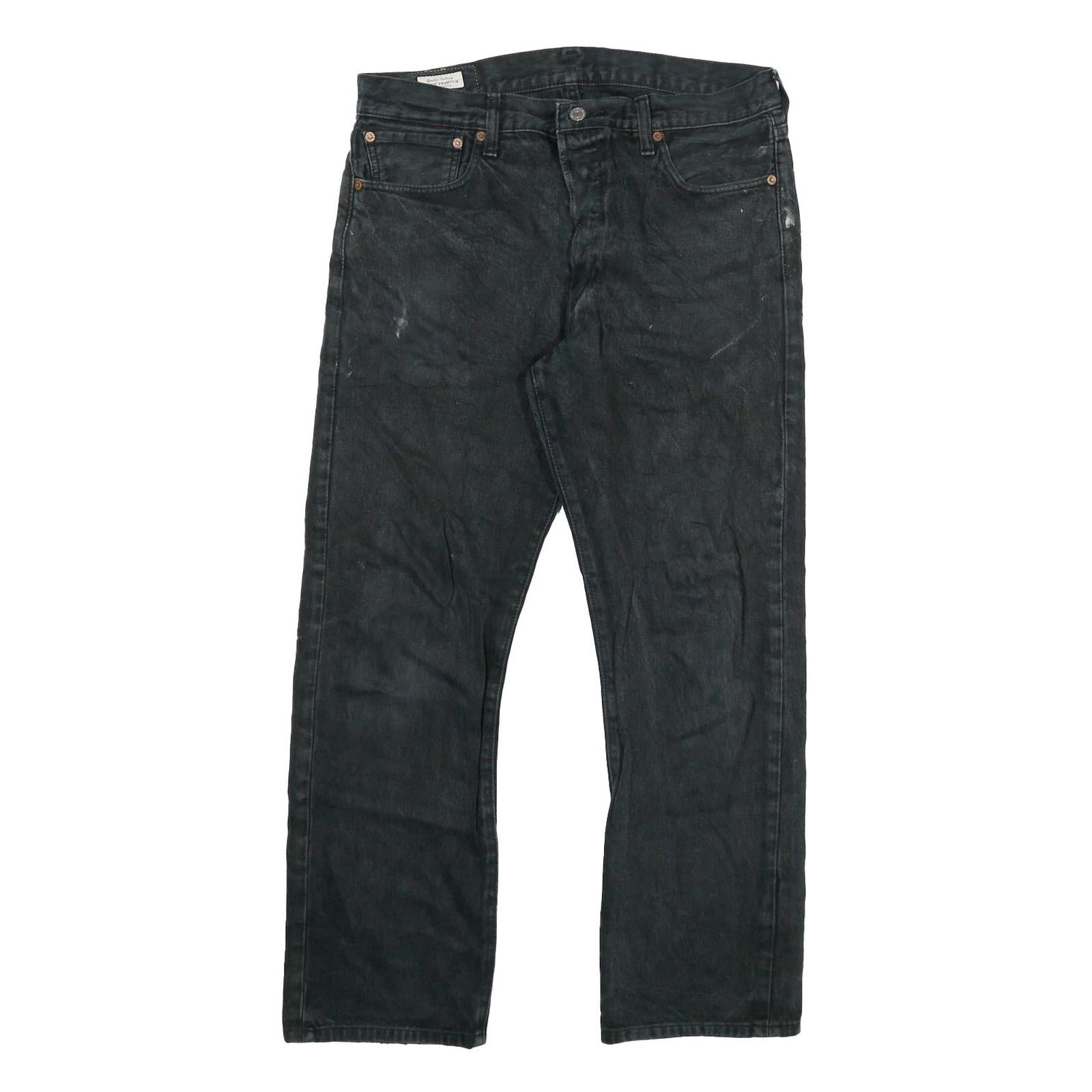 LEVI'S 501 Mens Jeans Black Regular Straight Denim Stone Wash W32 L27 Classic Refurbished - N/A refurbished available on Cerqular