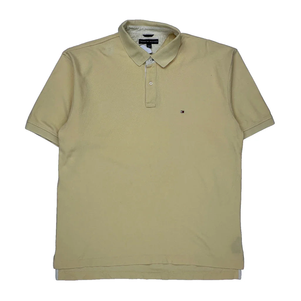 Tommy Hilfiger Polo Shirt - 2XL Yellow Cotton Refurbished - Thrifted (note: this is a term often used to describe second- refurbished available on Cerqular