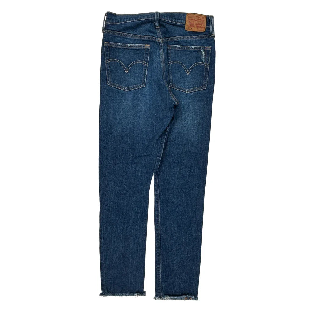 501 Levis Skinny Jeans - 28W UK 8 Blue Cotton Refurbished - Thrifted (note: this is a term often used to describe second- refurbished available on Cerqular
