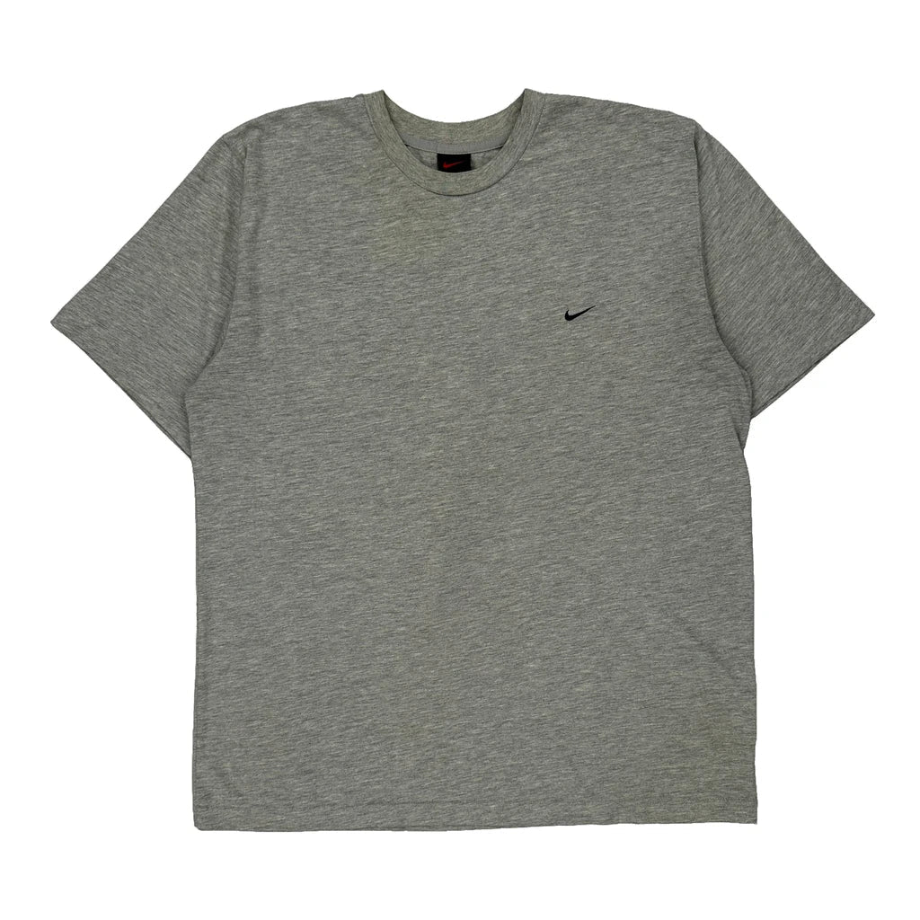 Buy Nike T-Shirt - Large Grey Cotton Refurbished - $28.46 Nike T-Shirt - Large Grey Cotton Refurbished - Thrifted (note: this is a term often used to describe second- refurbished available on Cerqular