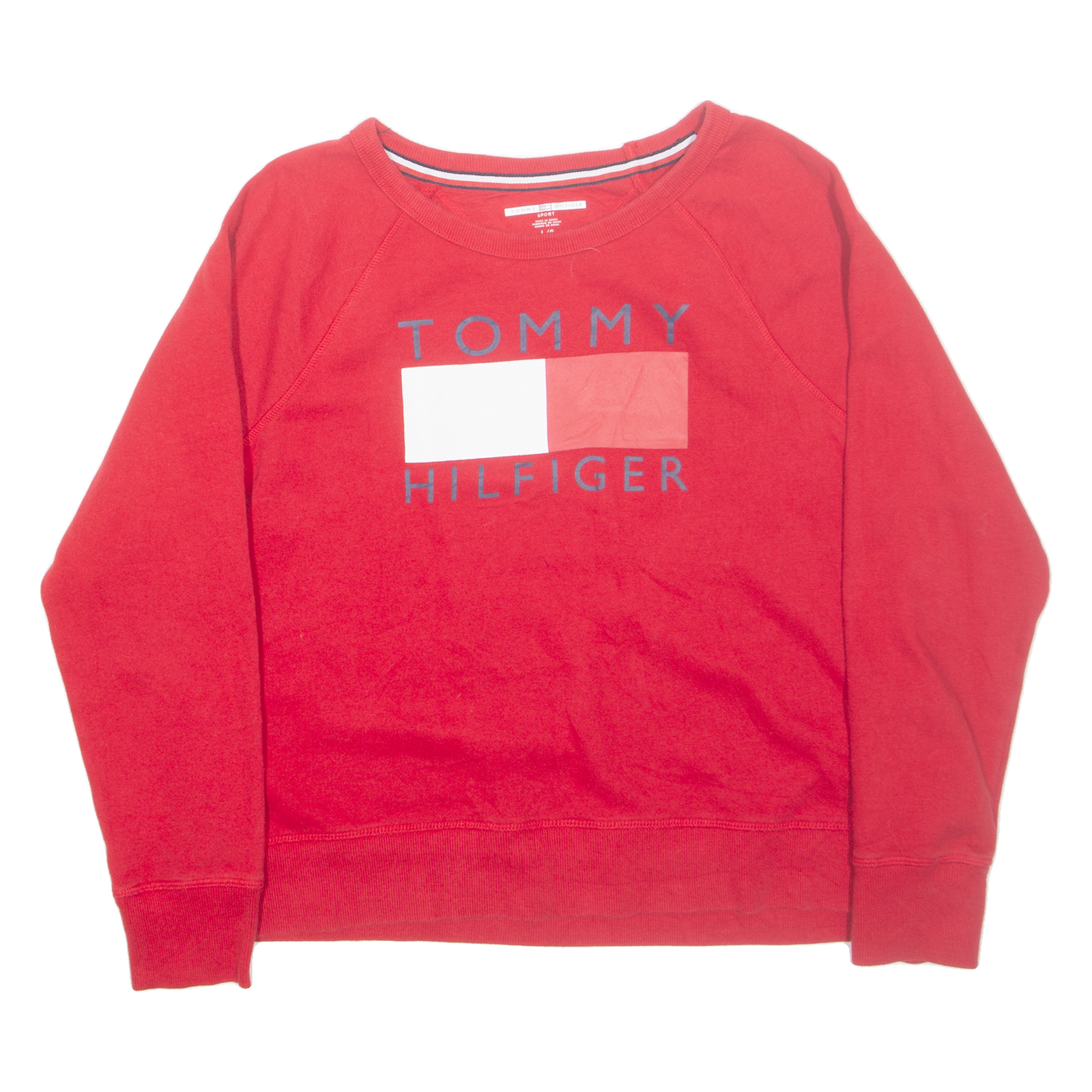 TOMMY HILFIGER Womens Sweatshirt Red L Refurbished - N/A refurbished available on Cerqular
