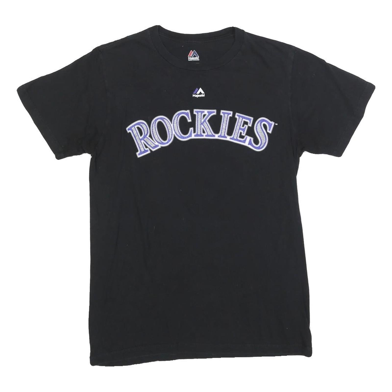 Buy MAJESTIC Mens Black Rockies Graphic T-Shirt M Short Sleeve Crew Neck Sportswear Refurbished - $19.49 MAJESTIC Mens Black Rockies Graphic T-Shirt M Short Sleeve Crew Neck Sportswear Refurbished - N/A refurbished available on Cerqular