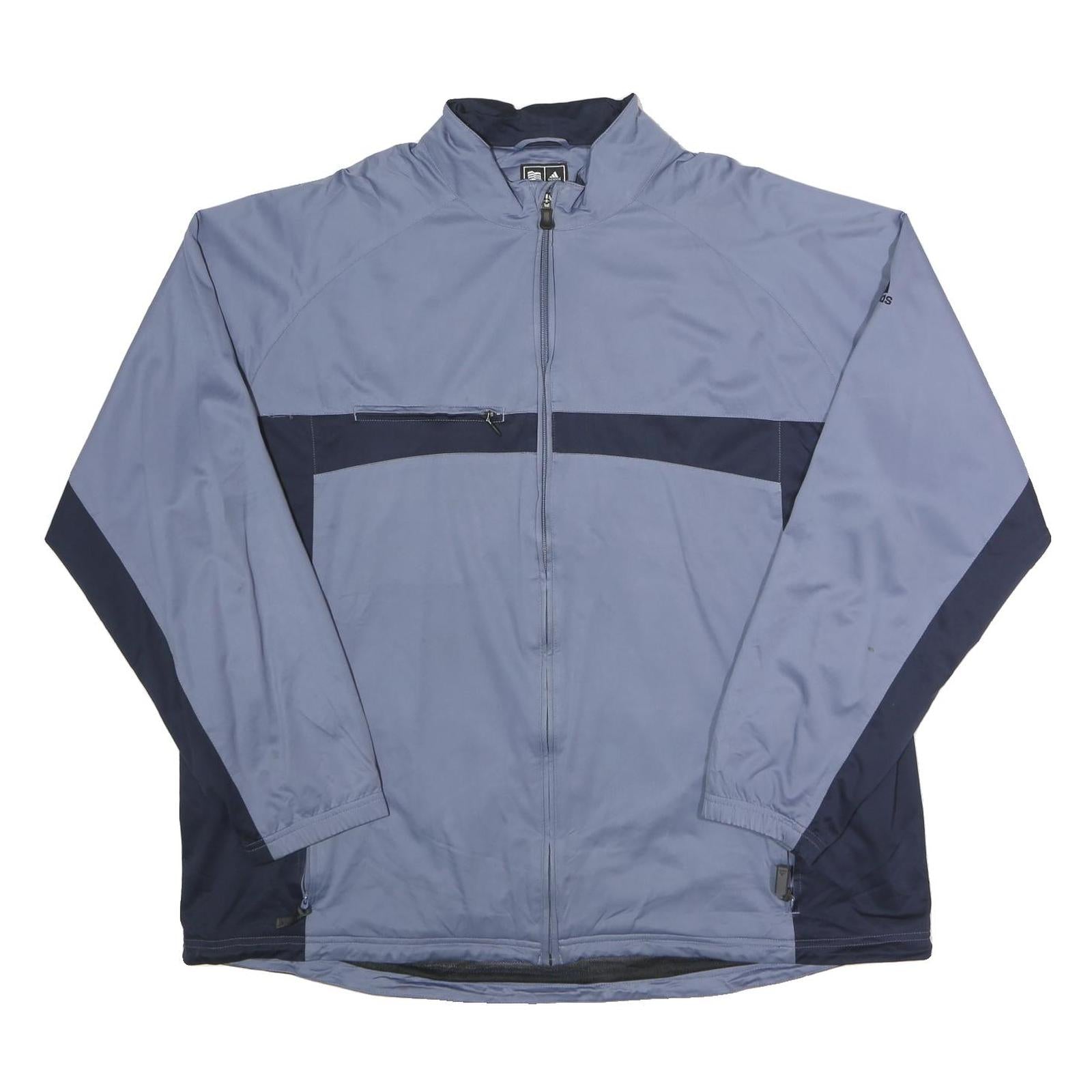 ADIDAS Mens Blue & Navy Windbreaker Jacket 2XL Polyester Zip Casual Outdoor Refurbished - N/A refurbished available on Cerqular