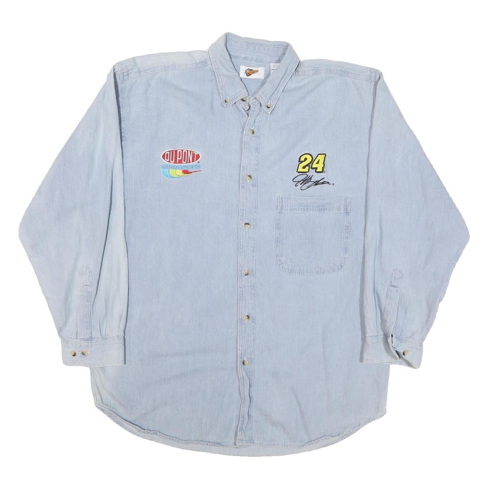 Buy Mens Light Blue Racing 24 Button Down Cotton Blend Shirt XL Refurbished - $38.99 Mens Light Blue Racing 24 Button Down Cotton Blend Shirt XL Refurbished - N/A refurbished available on Cerqular