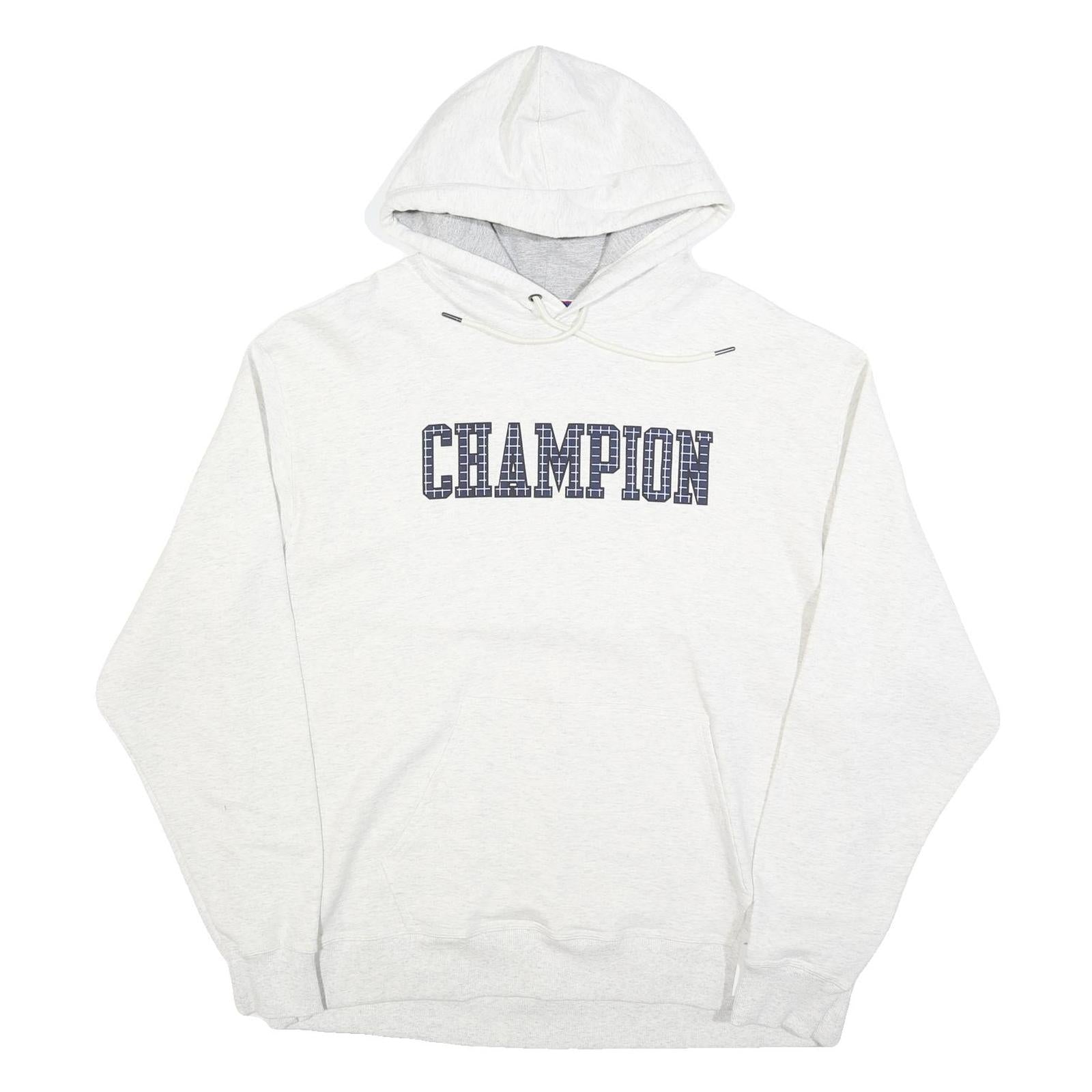 CHAMPION Mens White Hoodie 2XL Cotton Blend Pullover Printed Logo Refurbished - N/A refurbished available on Cerqular