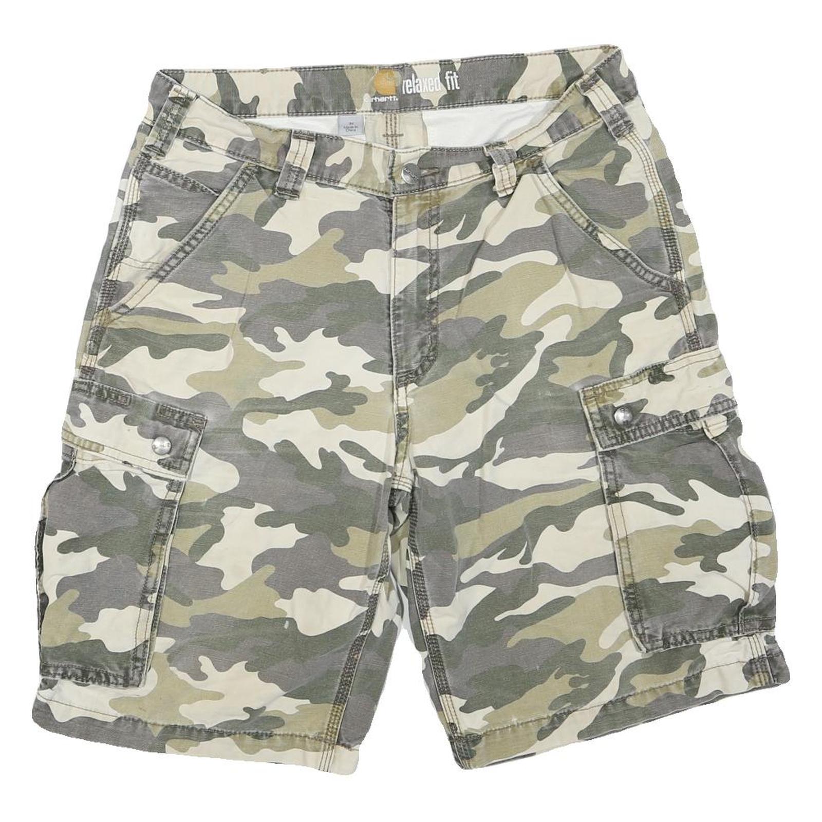 CARHARTT Mens Cargo Shorts Camouflage M W31 Relaxed Fit Cotton Blend Refurbished - N/A refurbished available on Cerqular
