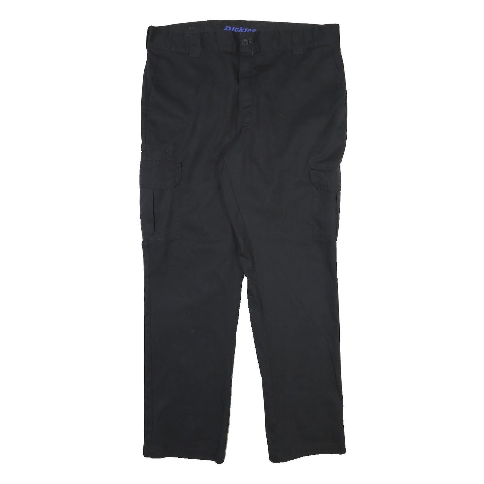 DICKIES Mens Cotton Blend Black Regular Fit Cargo Trousers W38 L32 Workwear Refurbished - N/A refurbished available on Cerqular