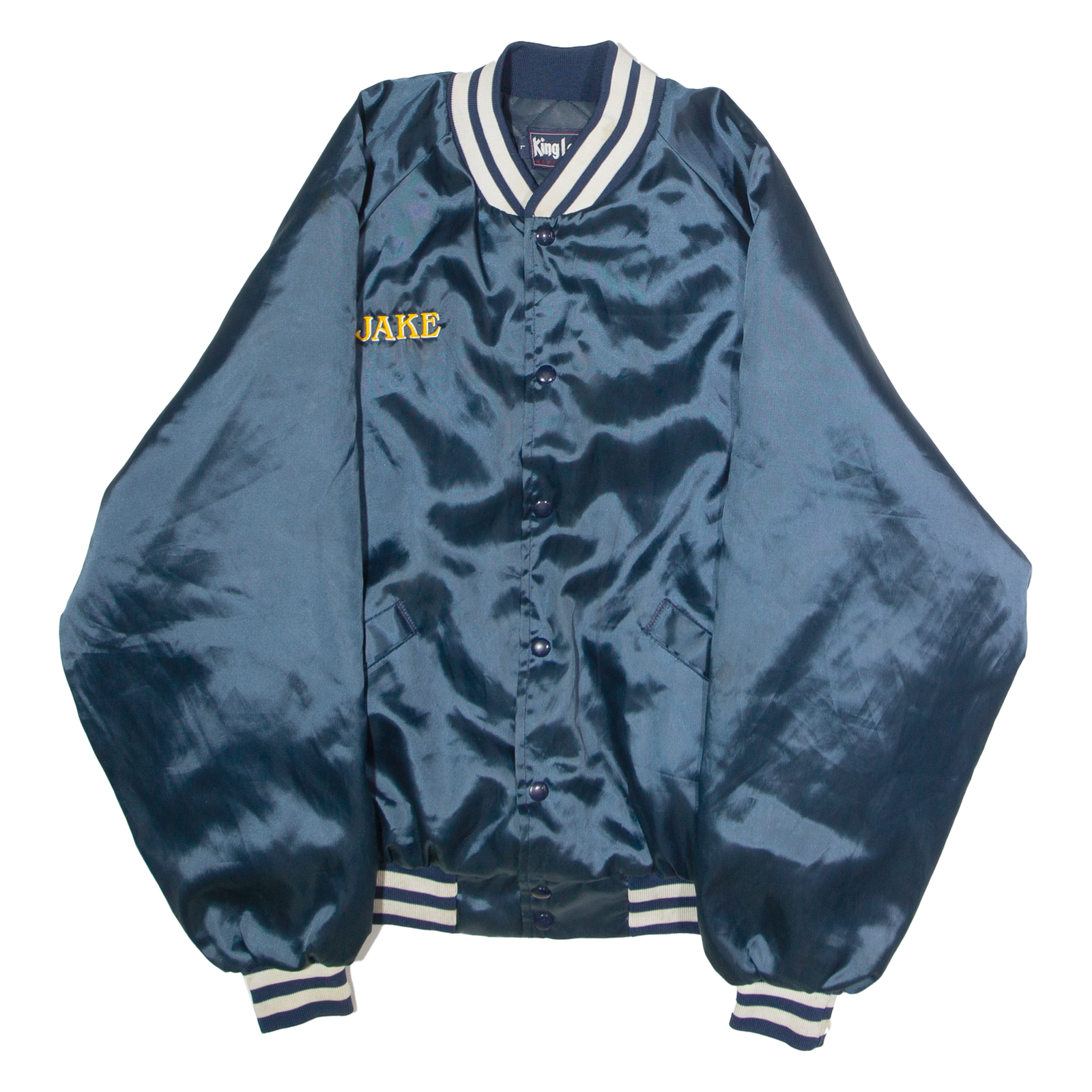 KING LOUIE North Pole All Stars 'Jake' Mens Bomber Jacket Blue Satin 90s USA L Refurbished - N/A refurbished available on Cerqular