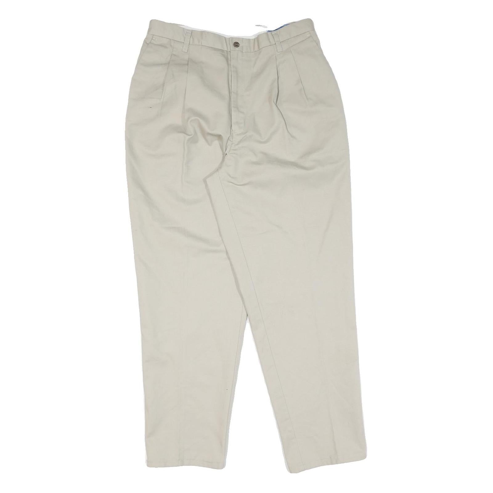 Mens Slim Beige Cotton Blend Slim Fit Trousers W30 L30 Casual Smart Zip Refurbished - N/A refurbished available on Cerqular