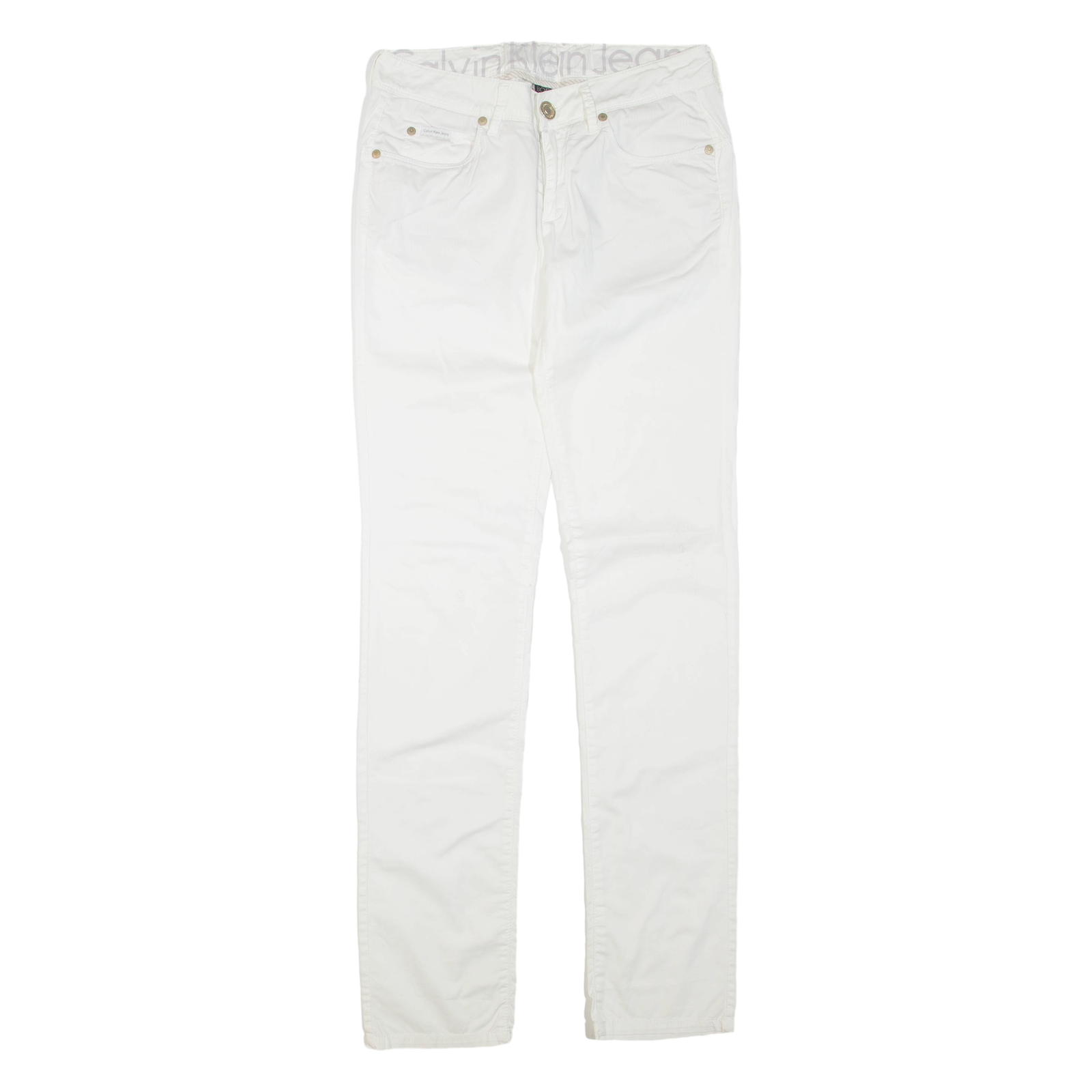 CALVIN KLEIN JEANS Womens Trousers White Regular Skinny W28 L34 Refurbished - N/A refurbished available on Cerqular