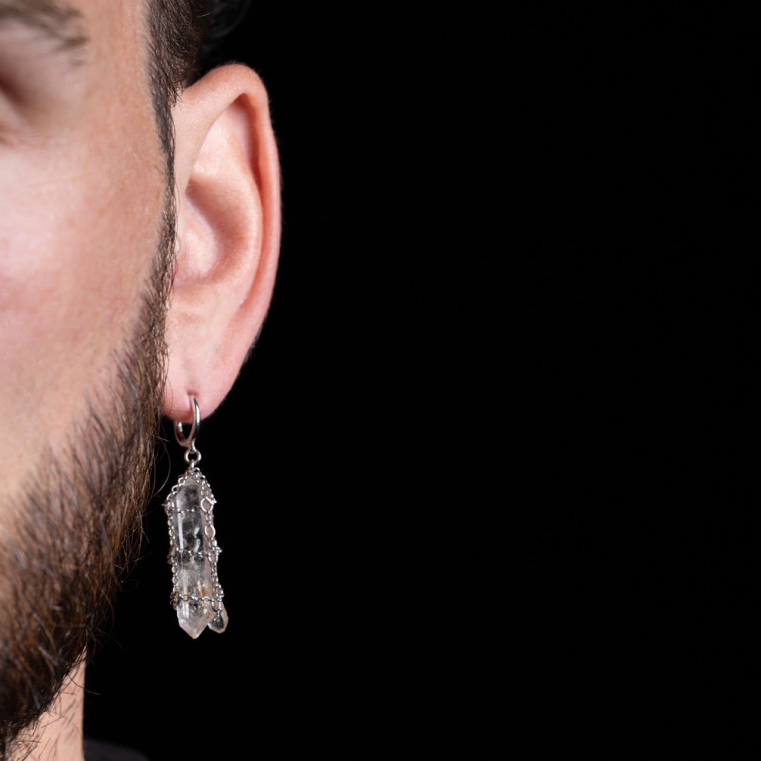 Single Caged Quartz Earring Refurbished - N/A (Note: There is no well-known brand with this name refurbished available on Cerqular