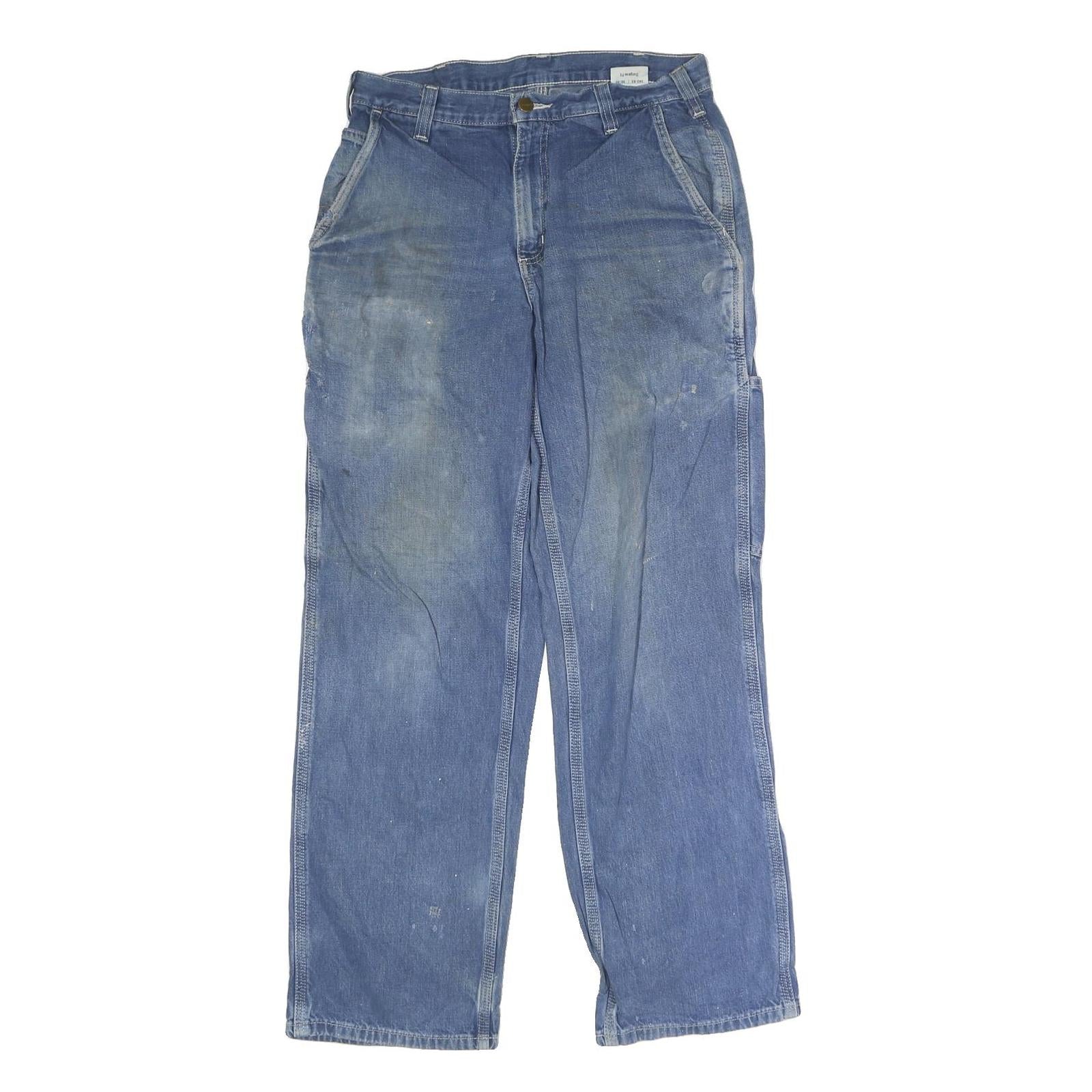 CARHARTT Mens Jeans Blue Regular Straight Denim Rinse W30 L30 Workwear Refurbished - N/A refurbished available on Cerqular