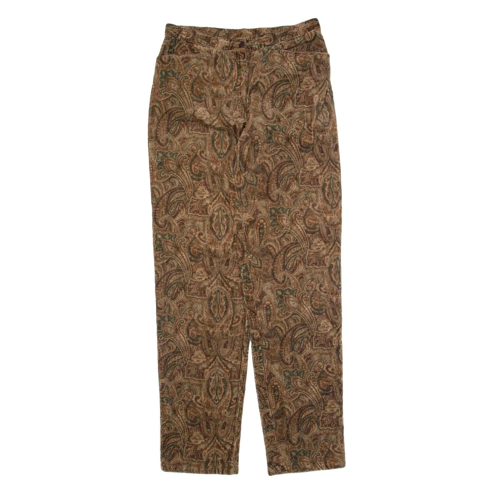 LAUREN RALPH LAUREN Paisley Womens Corduroy Trousers Brown Tapered 90s W28 L30 Refurbished - N/A refurbished available on Cerqular