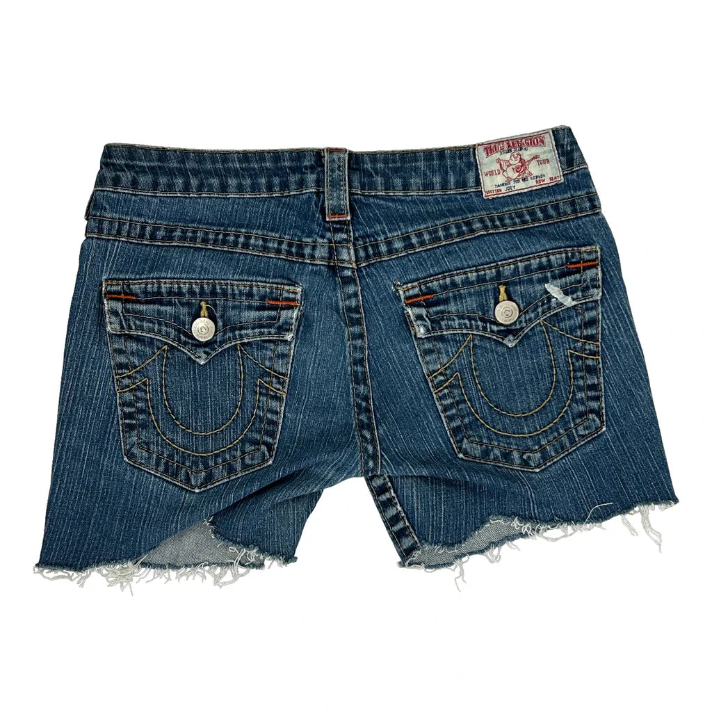 Buy True Religion Denim Shorts - 30W UK 8 Blue Denim Refurbished - $33.49 True Religion Denim Shorts - 30W UK 8 Blue Denim Refurbished - Thrifted (note: this is a term often used to describe second- refurbished available on Cerqular