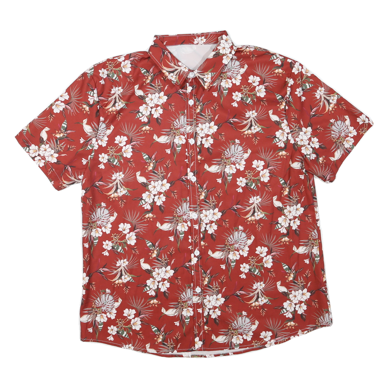 Buy Mens Red Floral Pattern Shirt L Polyester Blend Button Short Sleeve Casual Refurbished - $15.59 Mens Red Floral Pattern Shirt L Polyester Blend Button Short Sleeve Casual Refurbished - N/A refurbished available on Cerqular