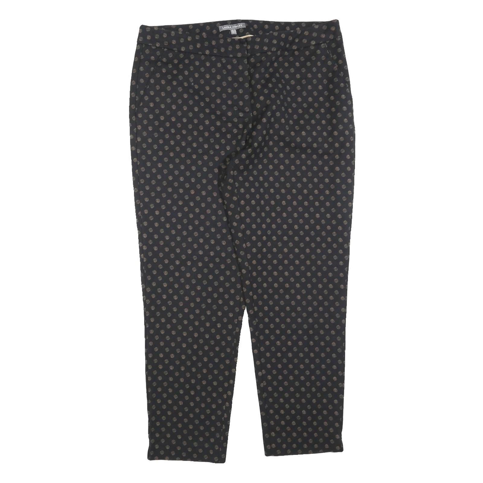 LAURA ASHLEY Womens Cotton Blend Black Slim Straight Trousers W34 L27 Polka Dot Refurbished - N/A refurbished available on Cerqular