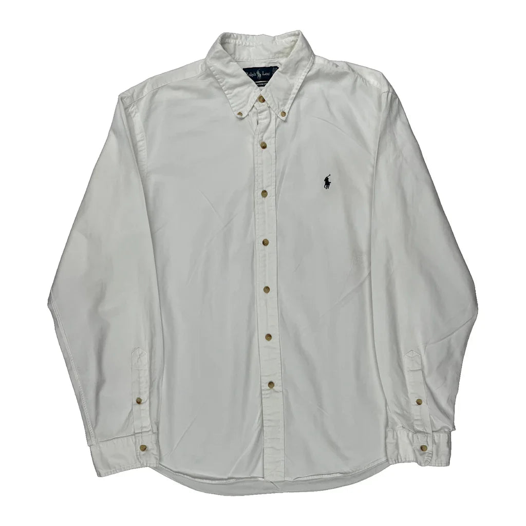 Ralph Lauren Shirt - XL White Cotton Refurbished - Thrifted (note: this is a term often used to describe second- refurbished available on Cerqular