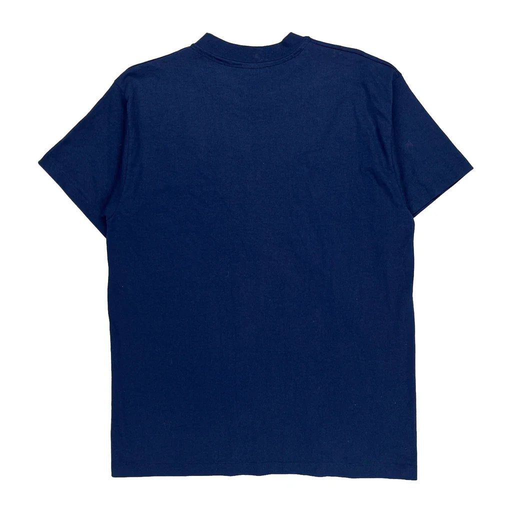 St. Andrews '93 Hanes Single Stitch T-Shirt - Large Blue Cotton Blend Refurbished - Thrifted (note: this is a term often used to describe second- refurbished available on Cerqular