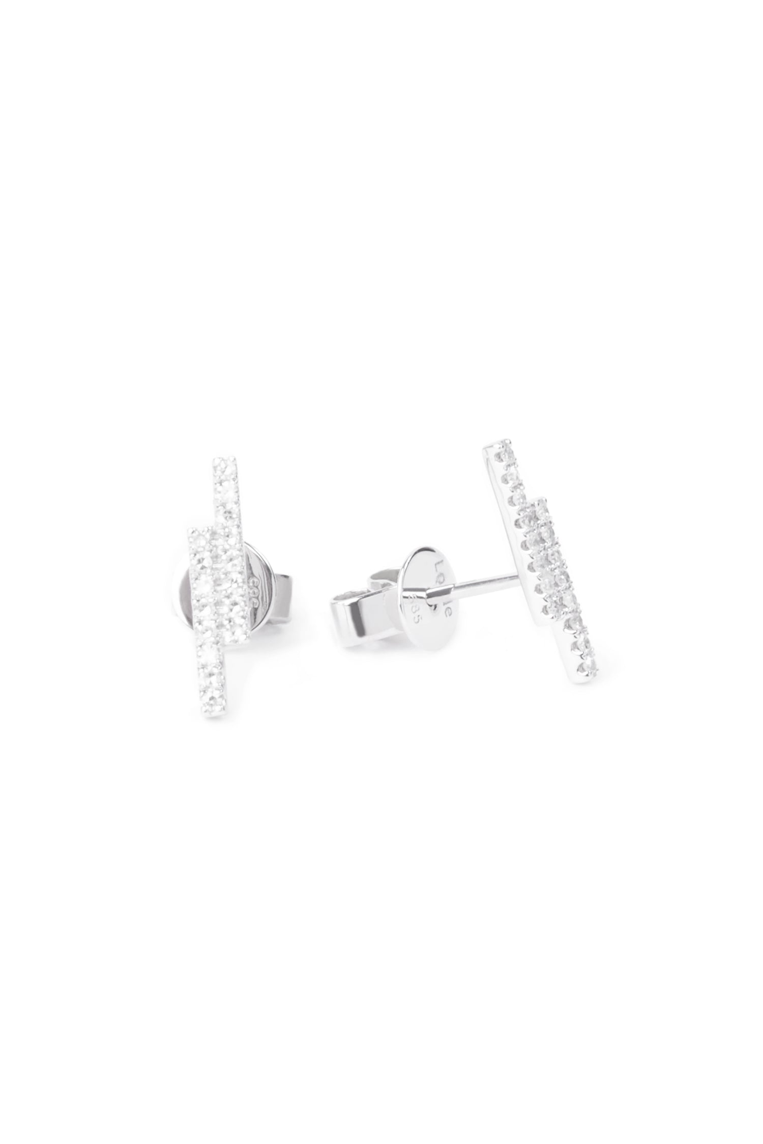 Striped 14K Gold Diamond Earrings | Size: U | Color: WHITE GOLD Refurbished - Rue Madame is a known brand, and the standardized name is " refurbished available on Cerqular