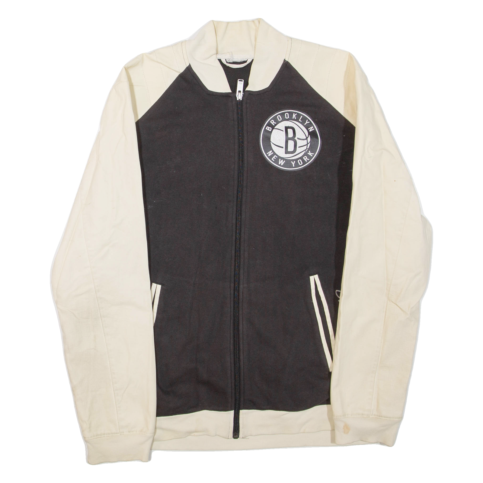 ADIDAS X NBA Brooklyn Nets Mens Track Jacket Beige Colourblock M Refurbished - N/A refurbished available on Cerqular