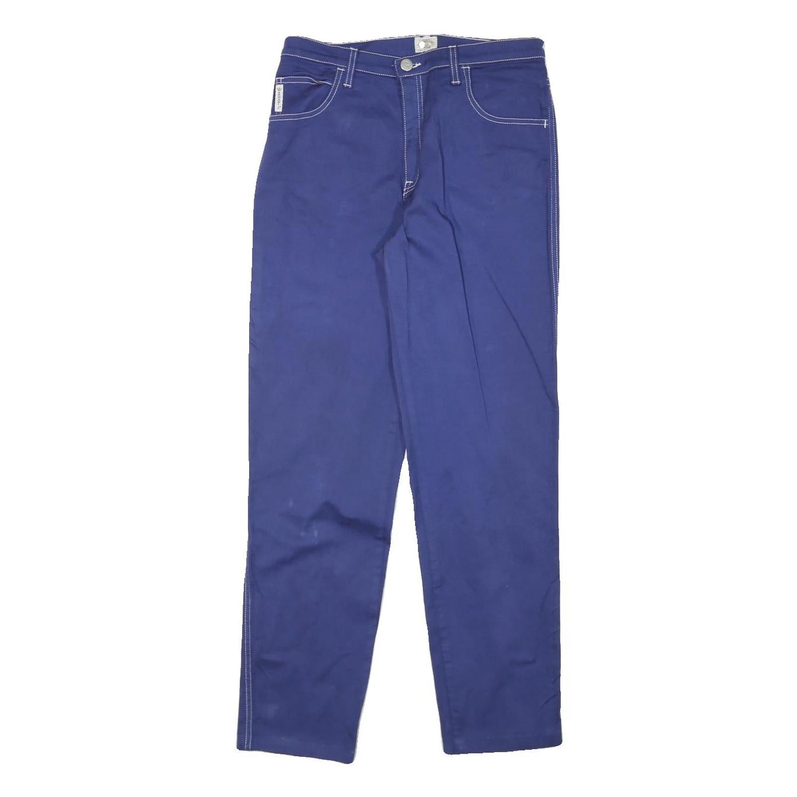 ARMANI JEANS Womens Cotton Blend Blue Slim Straight Trousers W26 L28 Stylish Refurbished - N/A refurbished available on Cerqular