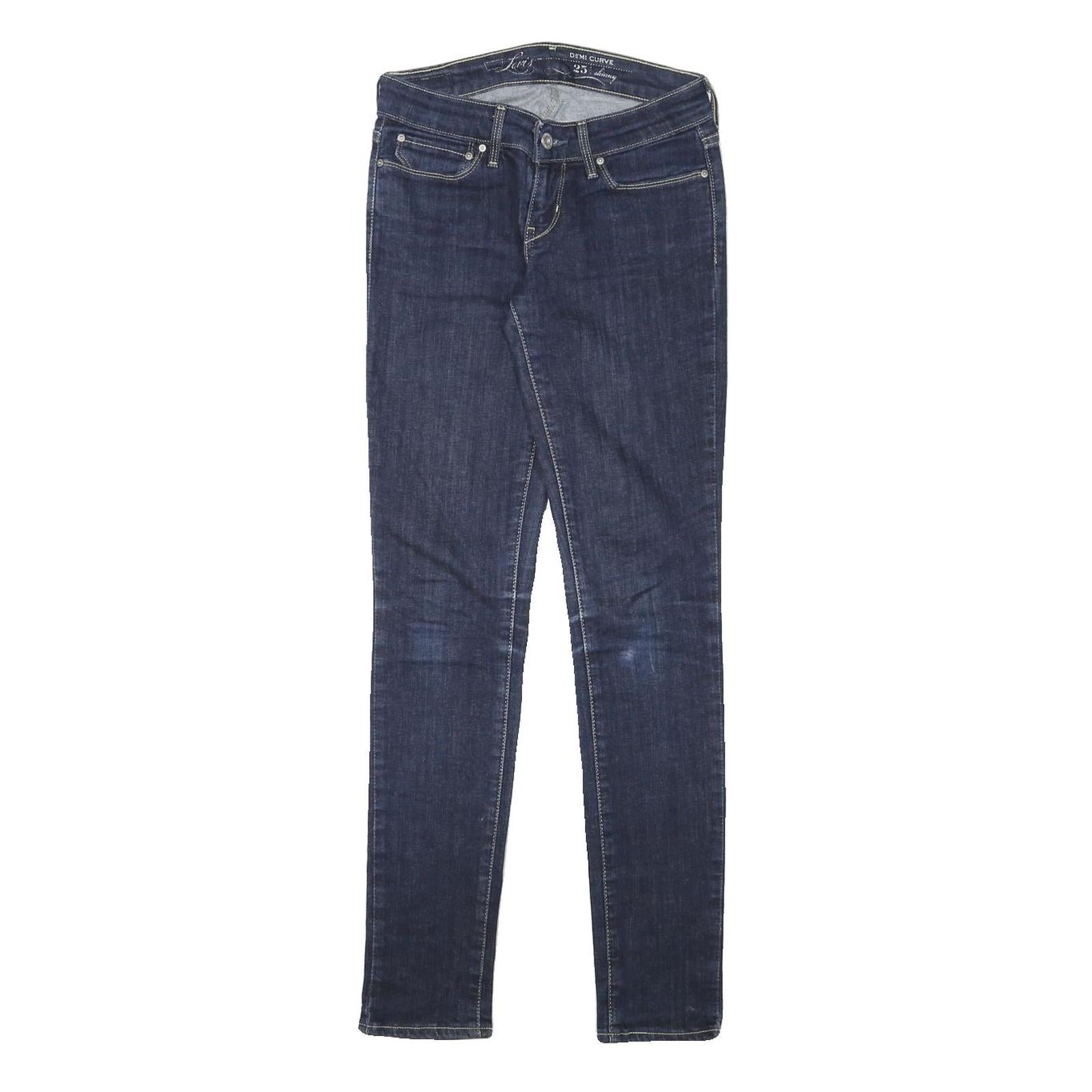 LEVI'S Womens Slim Blue Denim Raw Slim Jeans W25 L29 Stretch Cotton Blend Refurbished - N/A refurbished available on Cerqular