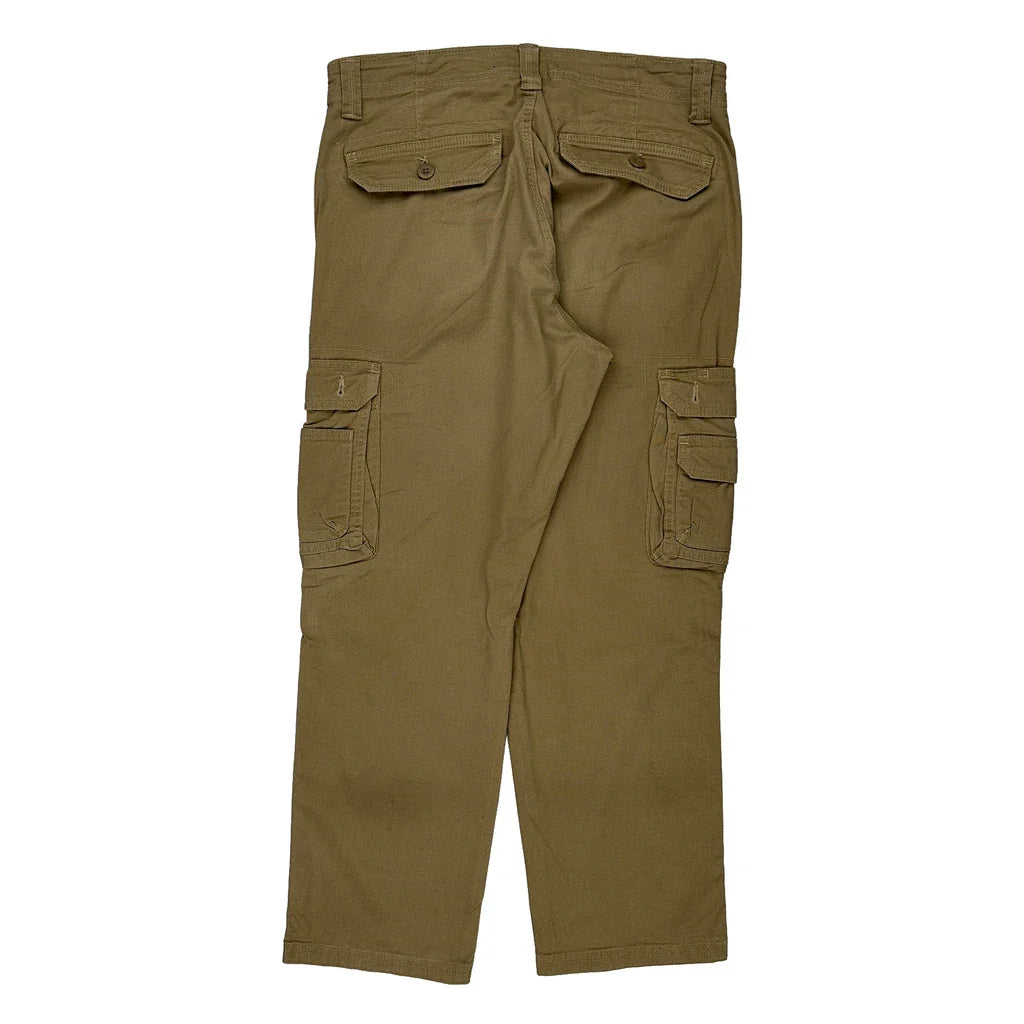 Lee Cargo Trousers - 35W 28L Beige Cotton Refurbished - Thrifted (note: this is a term often used to describe second- refurbished available on Cerqular
