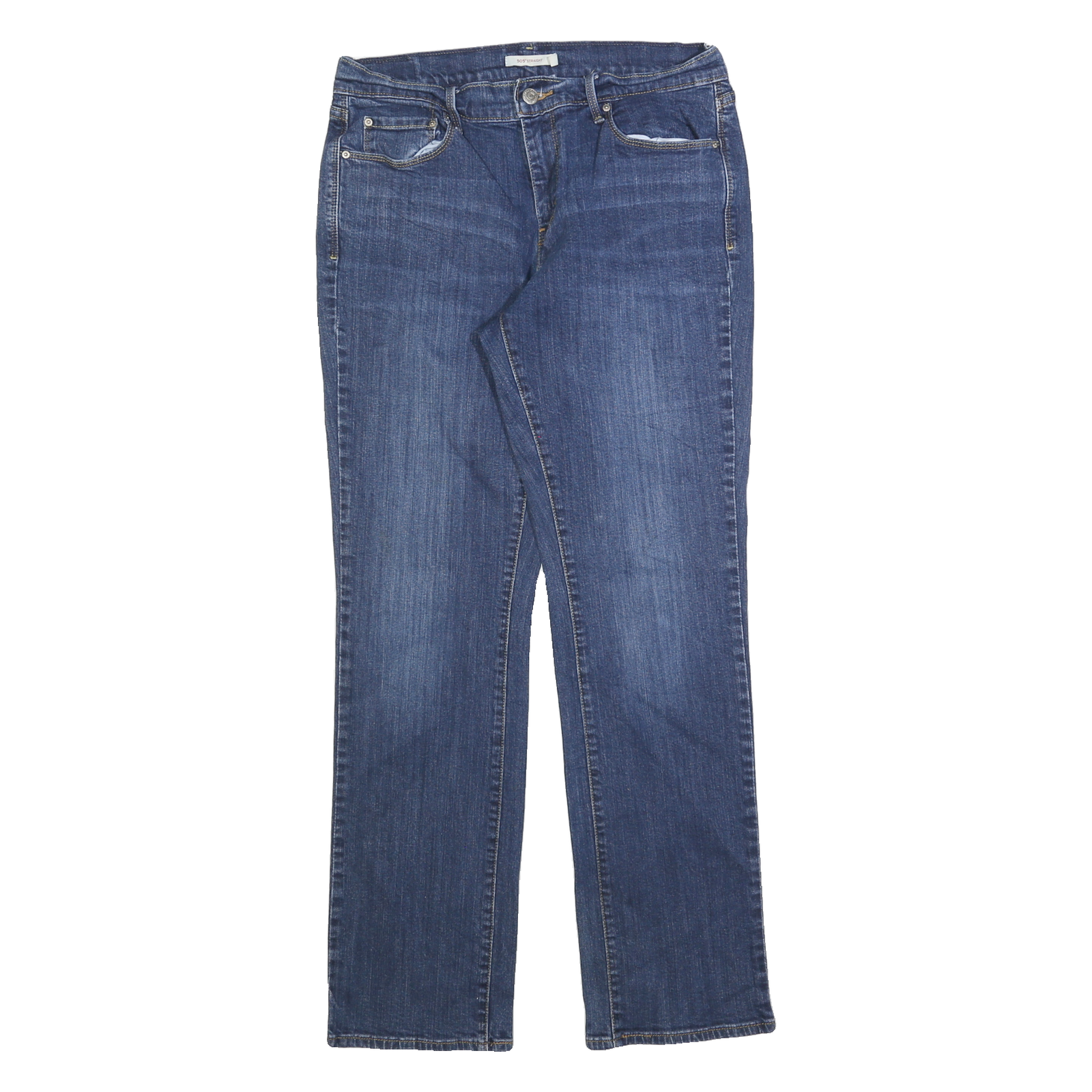 LEVI'S 505 Womens Jeans Blue Regular Straight Denim Medium W30 L30 Classic Fit Refurbished - N/A refurbished available on Cerqular