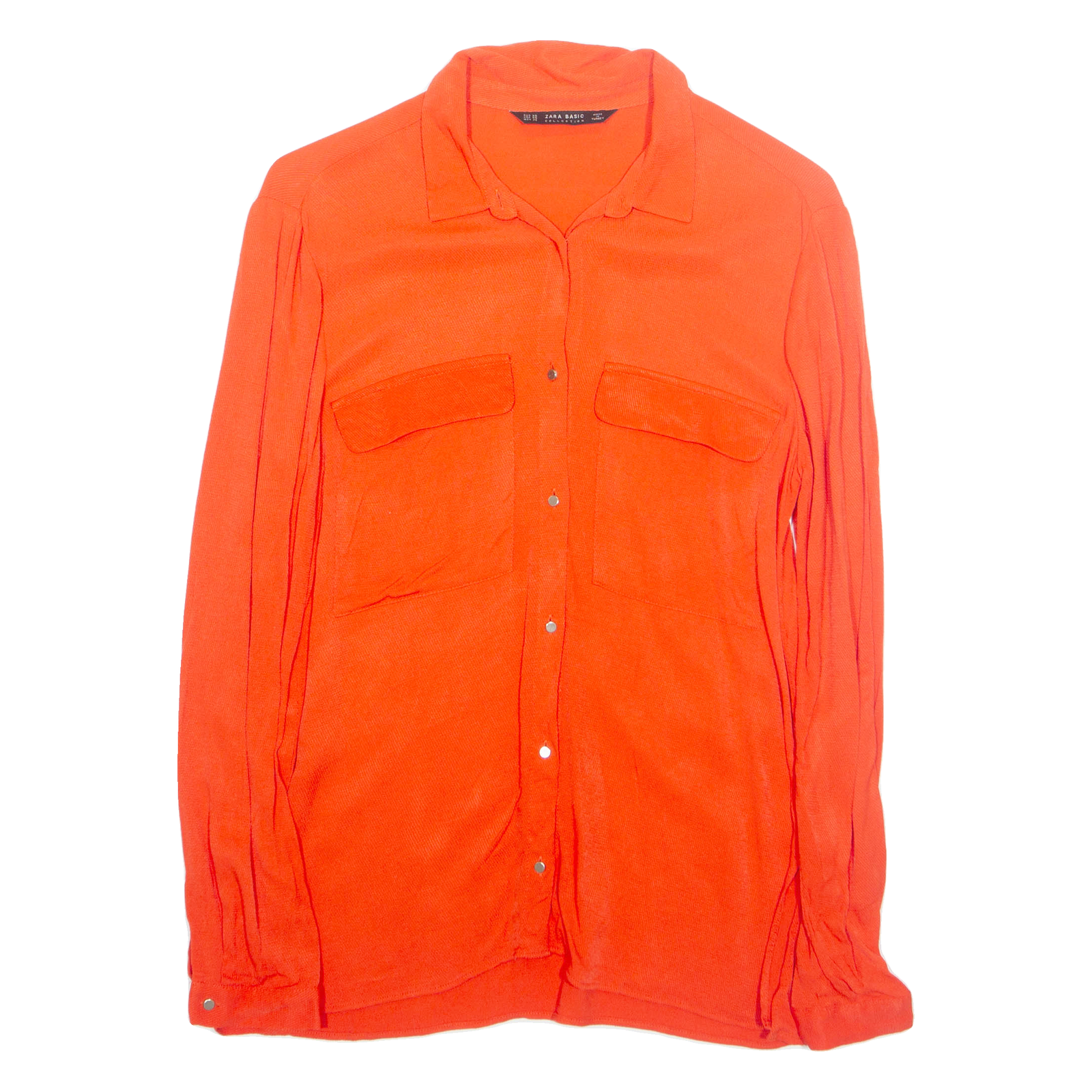 ZARA Womens Shirt Red Collared Long Sleeve XS Refurbished - N/A refurbished available on Cerqular