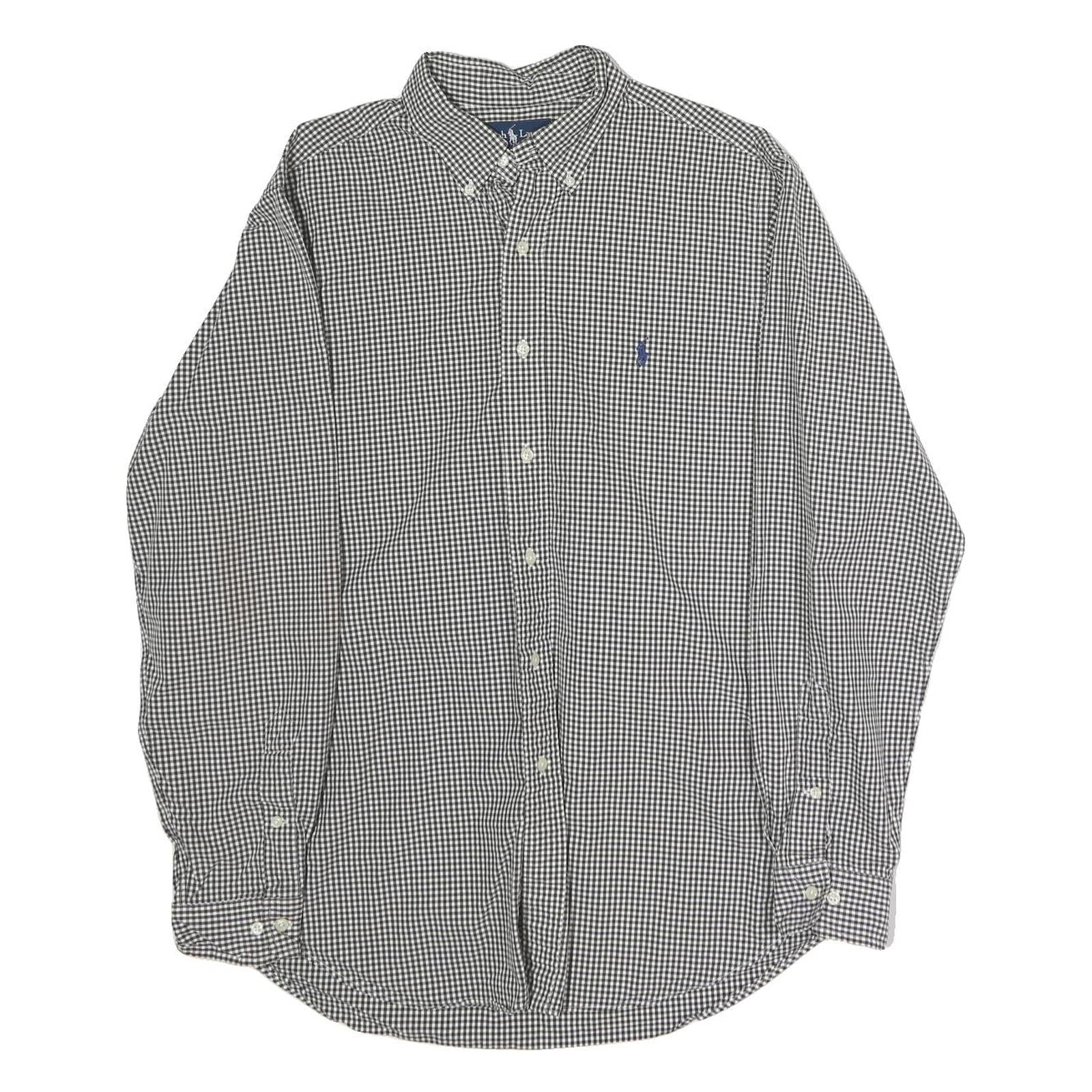 RALPH LAUREN Mens Black & White Check Shirt L Classic Button-Down Cotton Refurbished - N/A refurbished available on Cerqular