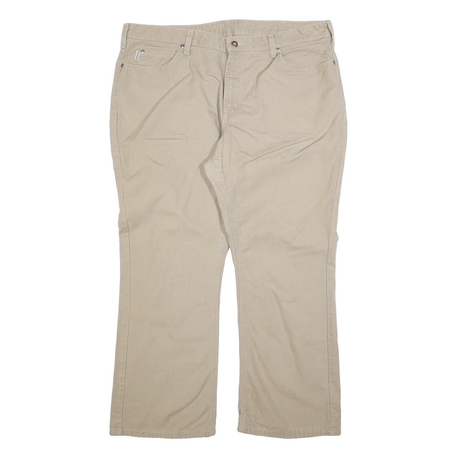 CARHARTT Womens Cotton Blend Beige Regular Fit Straight Leg Trousers W42 L30 Refurbished - N/A refurbished available on Cerqular