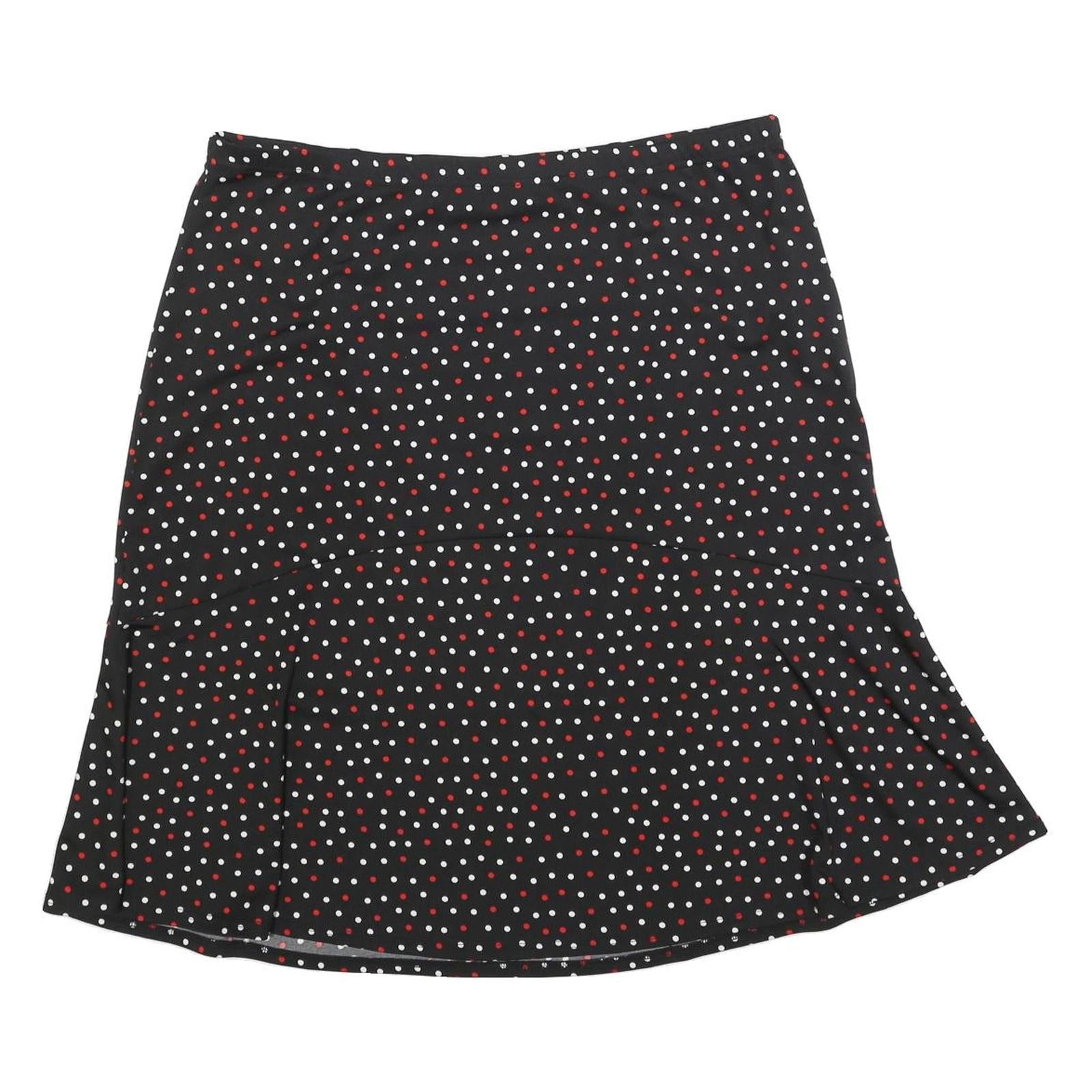 BIAGGINI Womens Black Polka Dot Flare Knee Length Polyester Blend Skirt 2XL Refurbished - N/A refurbished available on Cerqular