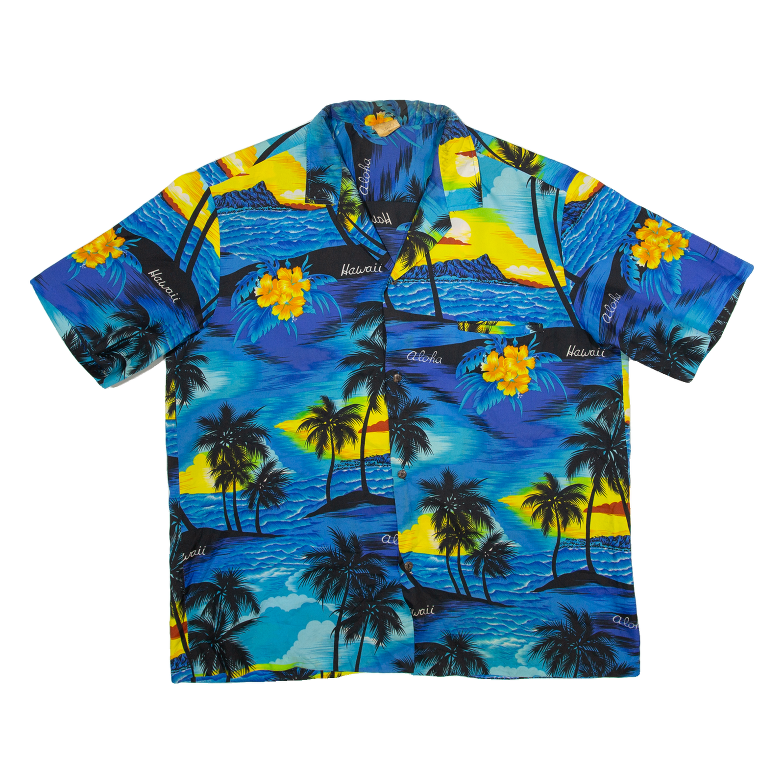 CREATION HAWAII Mens Hawaiian Shirt Blue Floral XL Refurbished - N/A refurbished available on Cerqular