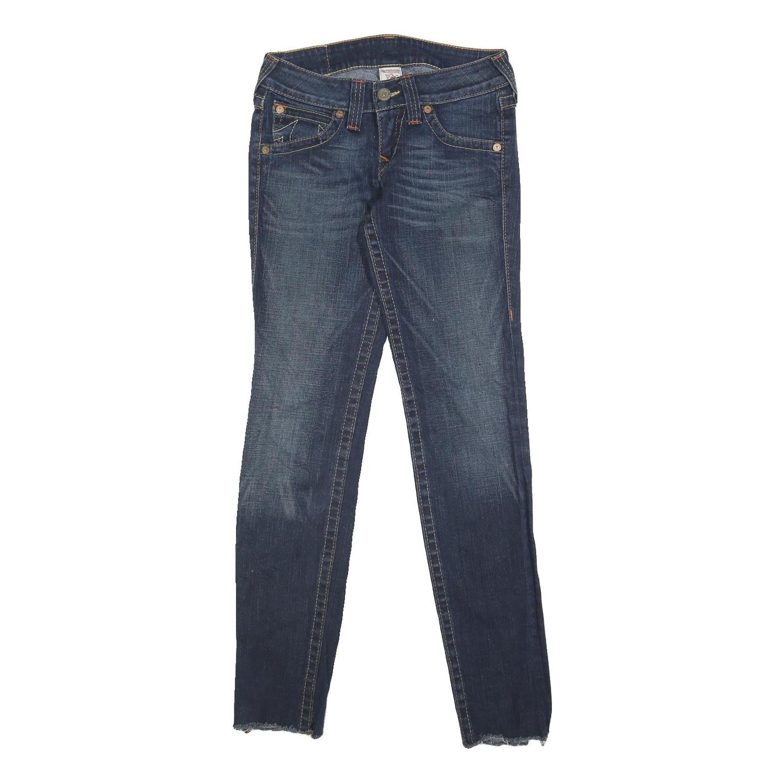 TRUE RELIGION Womens Slim Blue Denim Raw Hem Jeans W27 L32 Stylish Detail Refurbished - N/A refurbished available on Cerqular