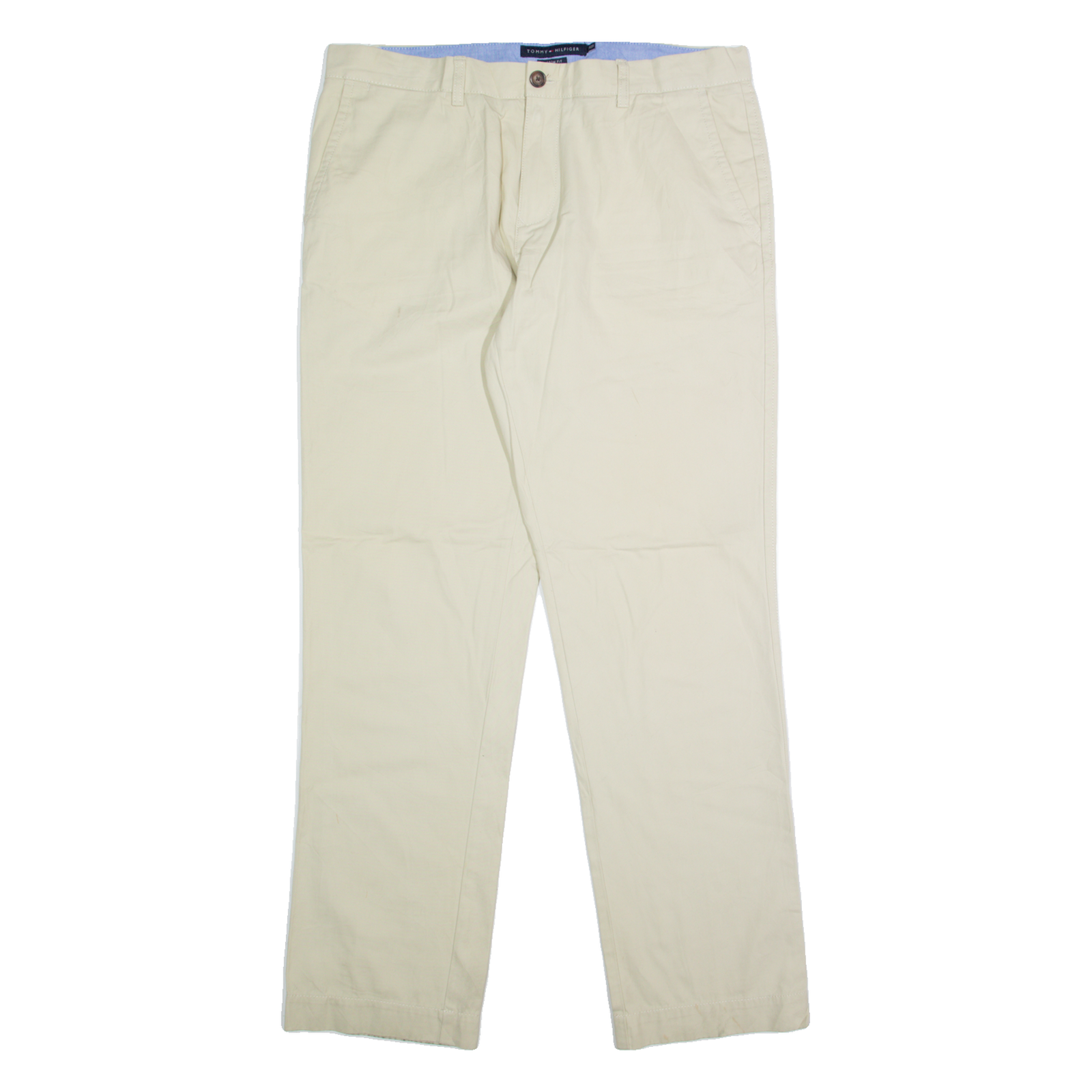 TOMMY HILFIGER Chino Mens Trousers Beige Regular Straight W34 L32 Refurbished - N/A refurbished available on Cerqular
