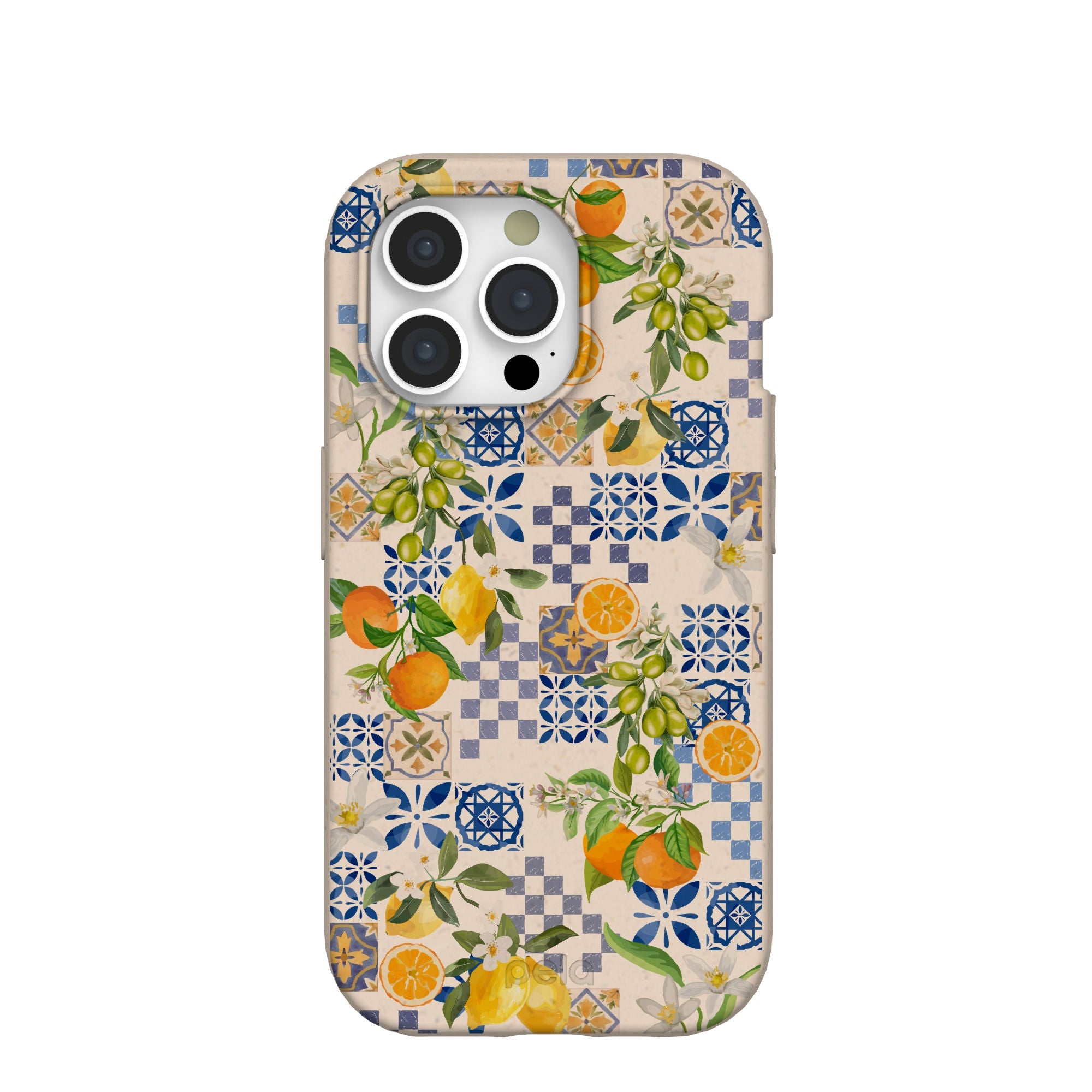 Seashell Amalfi Fruits iPhone 15 Pro Case Refurbished - Pela Case refurbished available on Cerqular