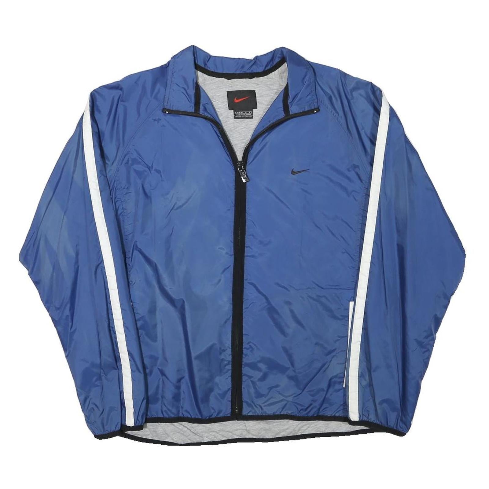 NIKE Womens Blue Plain Jacket M Polyester Blend Zip Sports Casual Lightweight Refurbished - N/A refurbished available on Cerqular