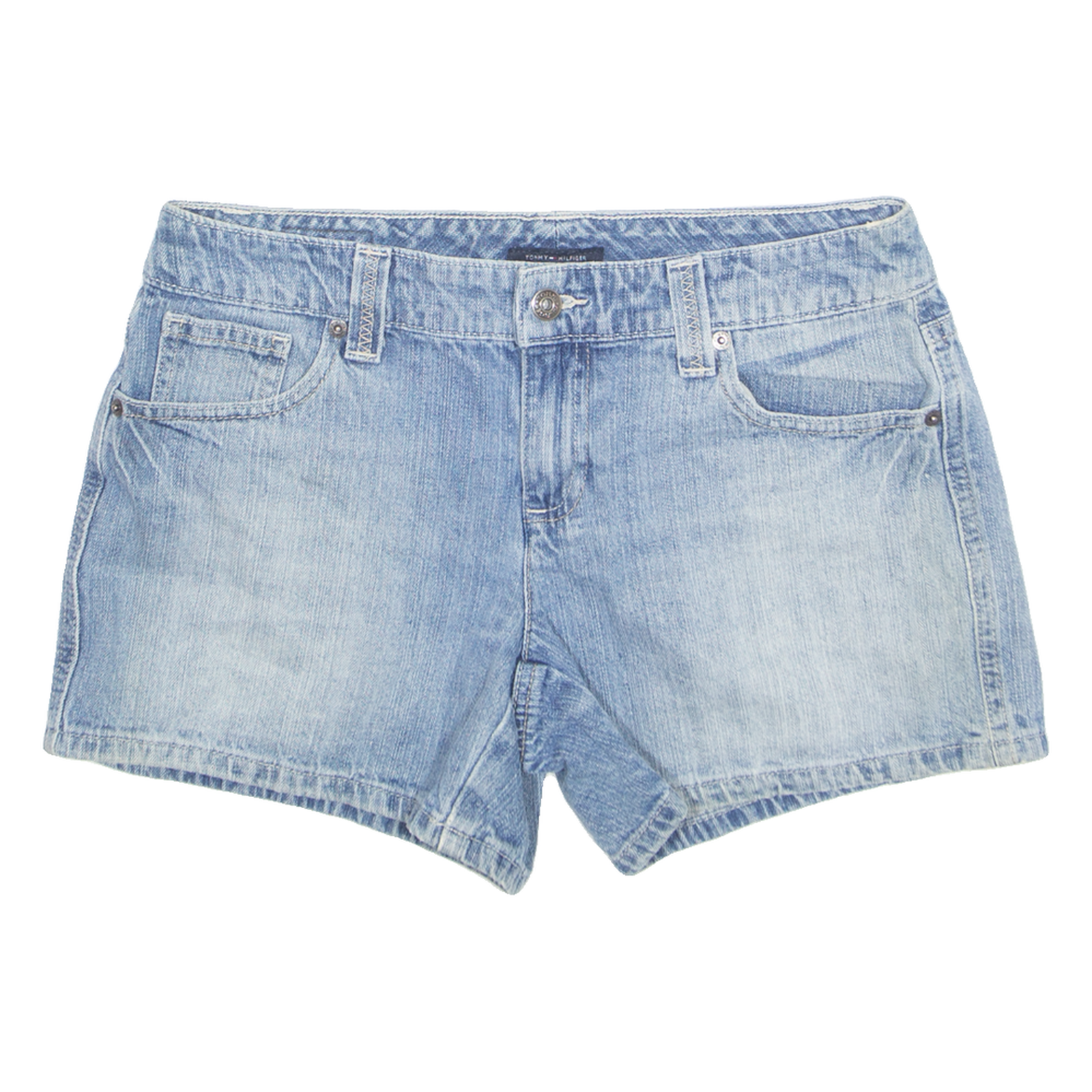 TOMMY HILFIGER Womens Denim Shorts Blue UK 10 W31 Refurbished - N/A refurbished available on Cerqular