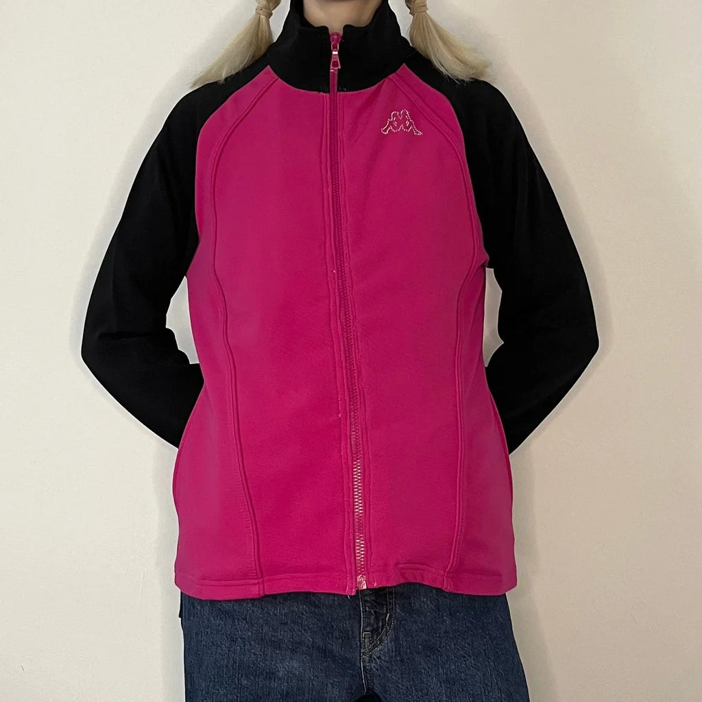 Kappa Track Jacket - Large Pink Polyester Refurbished - Thrifted (note: this is a term often used to describe second- refurbished available on Cerqular