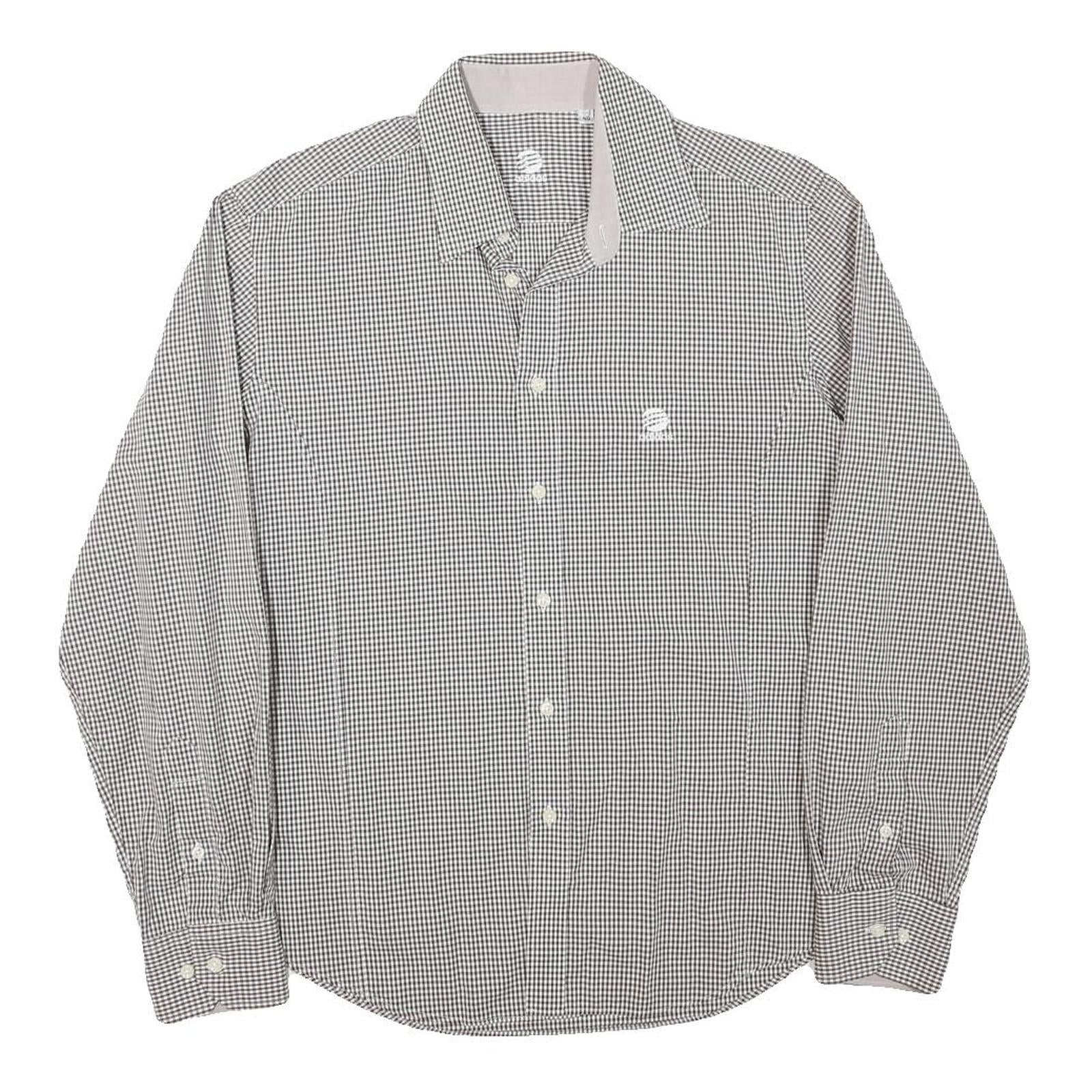 ADIDAS Mens Black White Check Shirt S Cotton Blend Casual Button Shirt Refurbished - N/A refurbished available on Cerqular