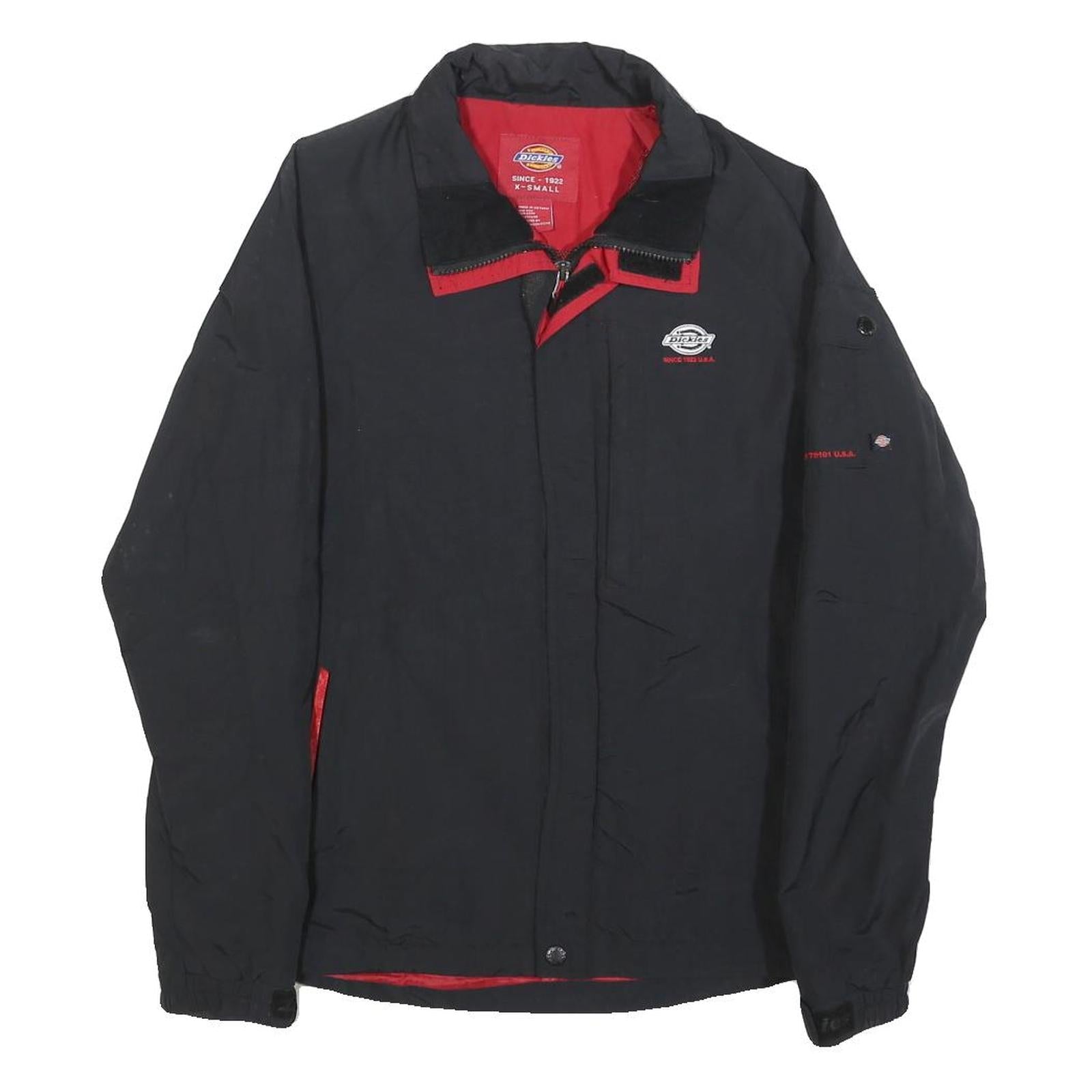 DICKIES Mens Black & Red Zip Jacket XS Polyester Blend Plain Workwear Style Refurbished - N/A refurbished available on Cerqular