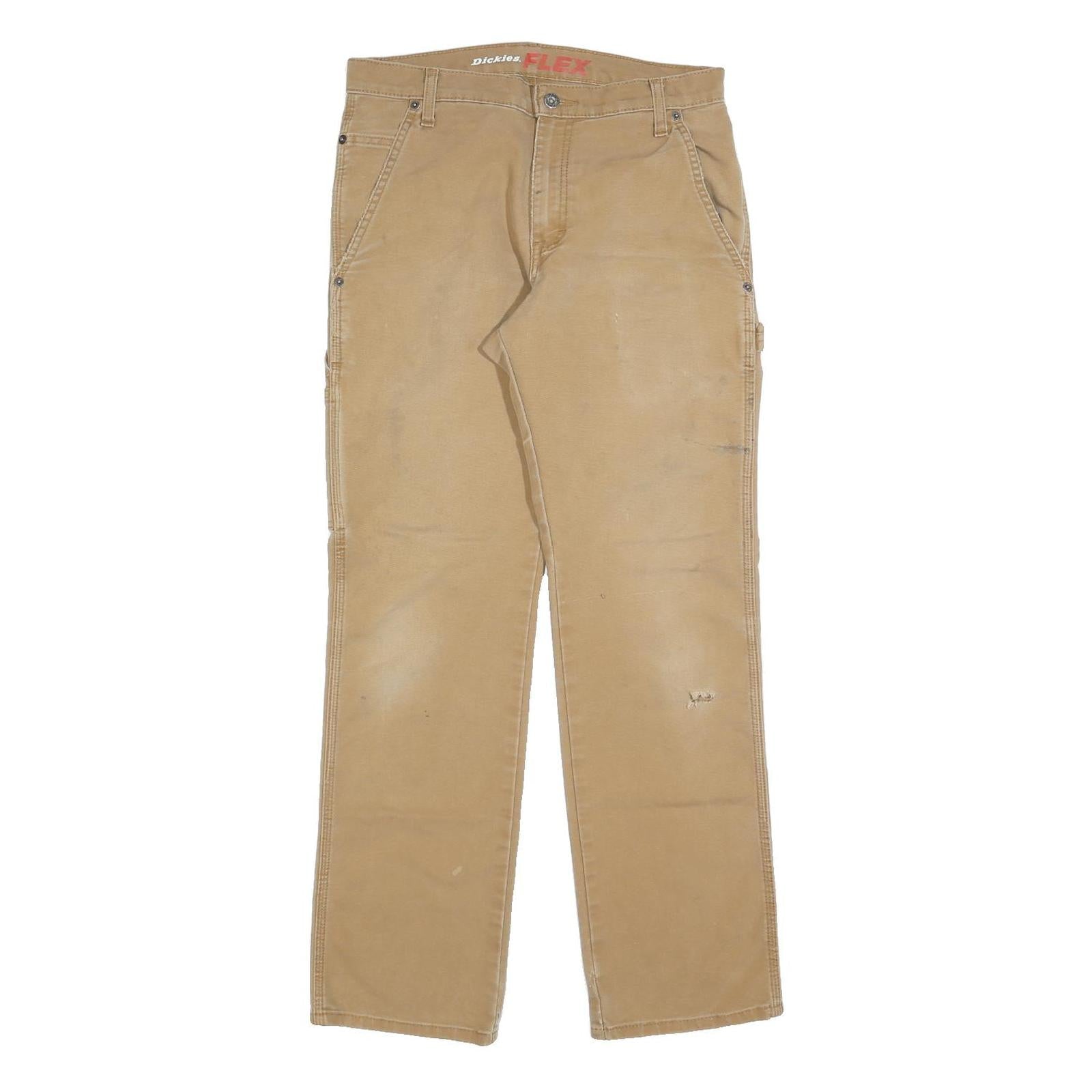 DICKIES Mens Slim Beige Jeans Denim W32 L30 Workwear Utility Zip Closure Refurbished - N/A refurbished available on Cerqular