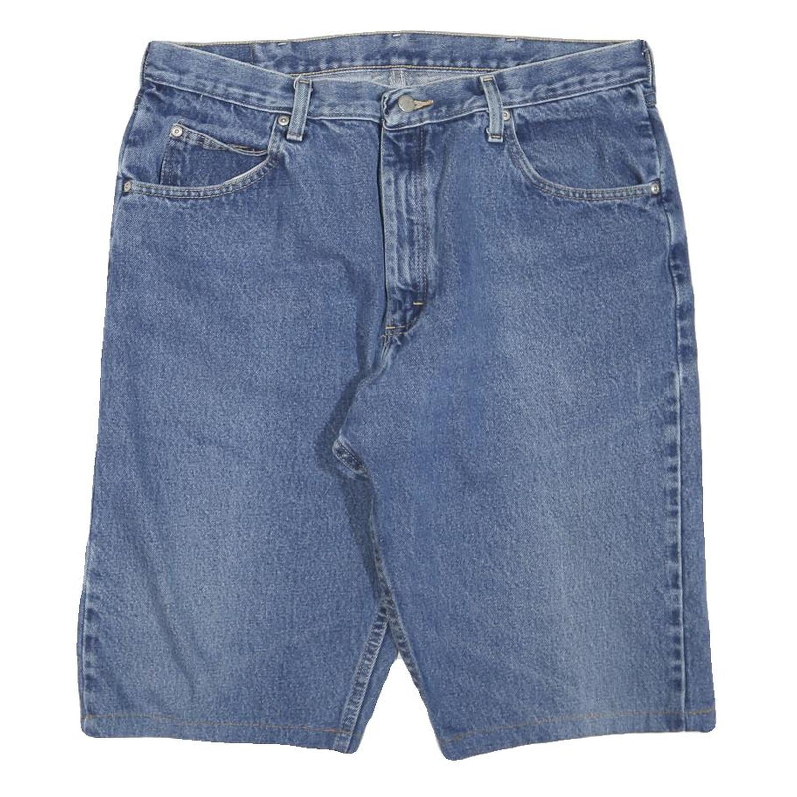 WRANGLER Mens Denim Blue Casual Shorts M W34 Cotton Blend Comfortable Stylish Refurbished - N/A refurbished available on Cerqular