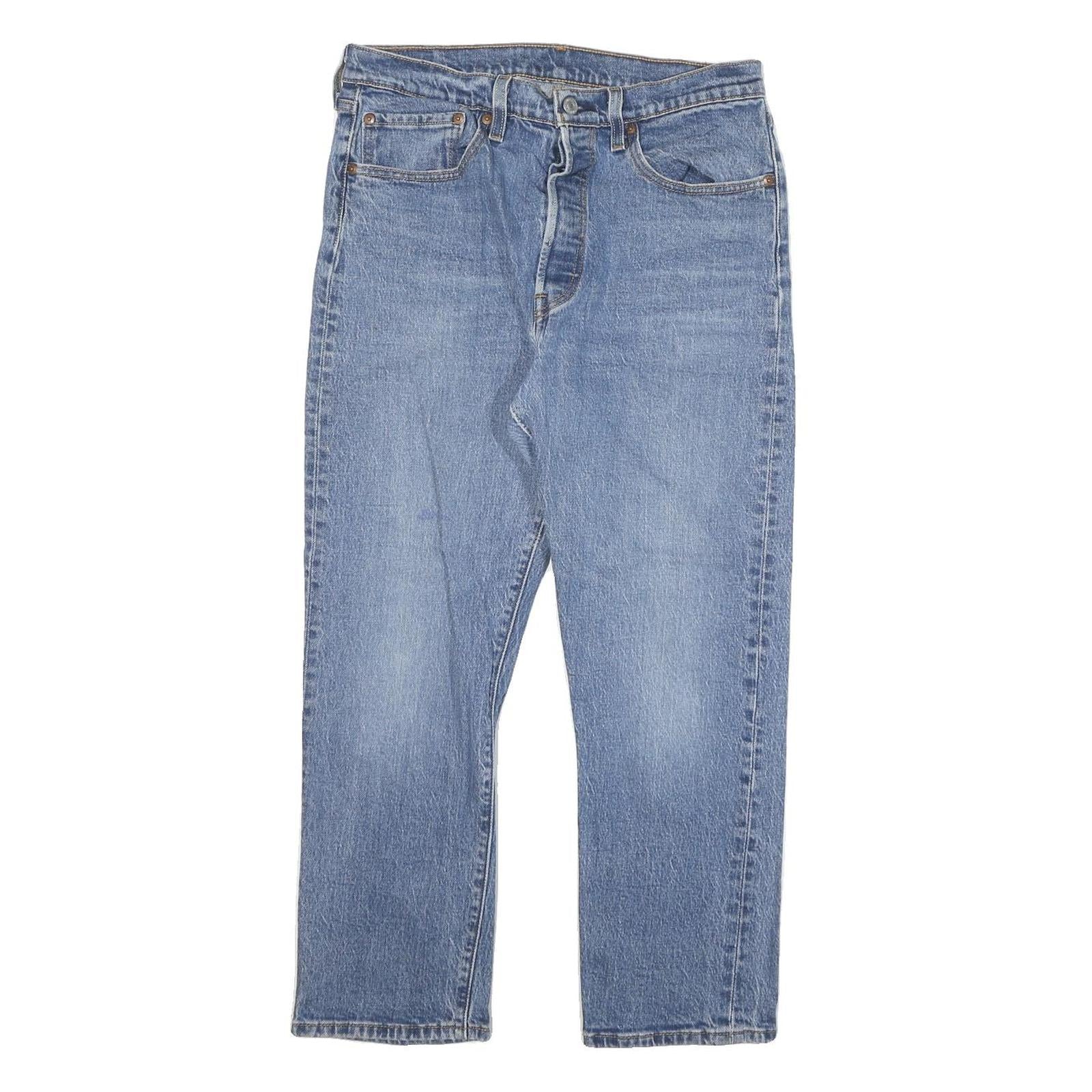 LEVI'S 501 Womens Jeans Blue Regular Straight Denim Medium W30 L25 Classic Refurbished - N/A refurbished available on Cerqular