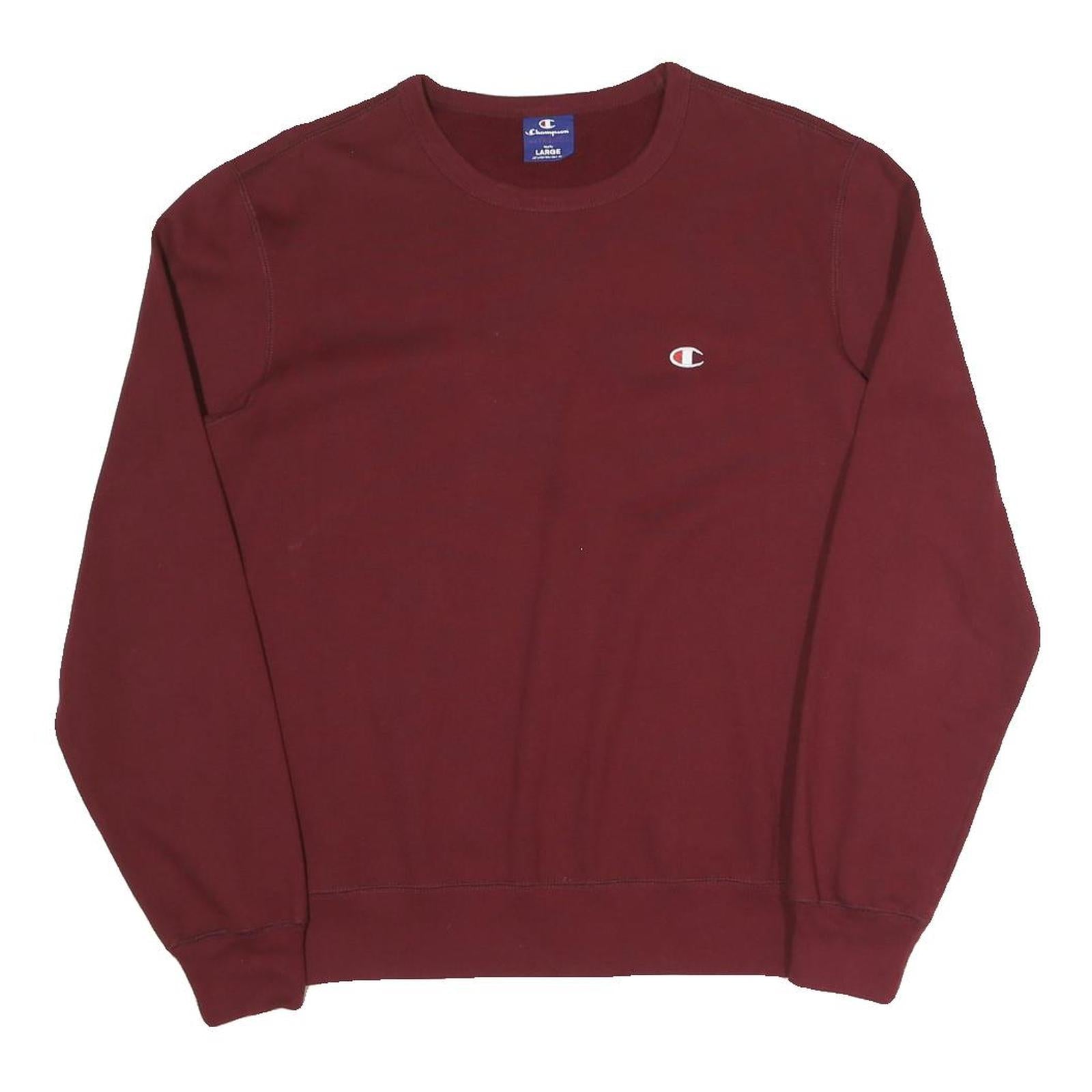 CHAMPION Mens Maroon Crew Neck L Cotton Blend Logo Sweatshirt Pullover Refurbished - N/A refurbished available on Cerqular