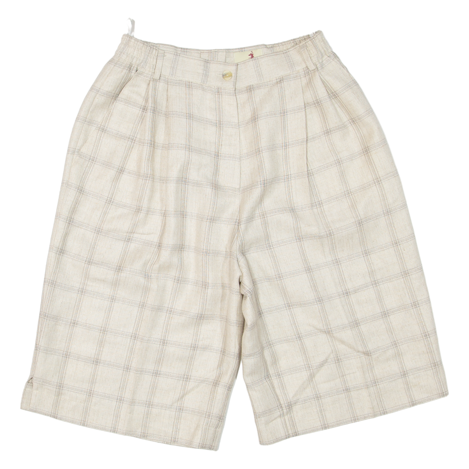 CASURO Pleated Womens Casual Shorts Grey Relaxed 90s Plaid XS W26 Refurbished - N/A refurbished available on Cerqular