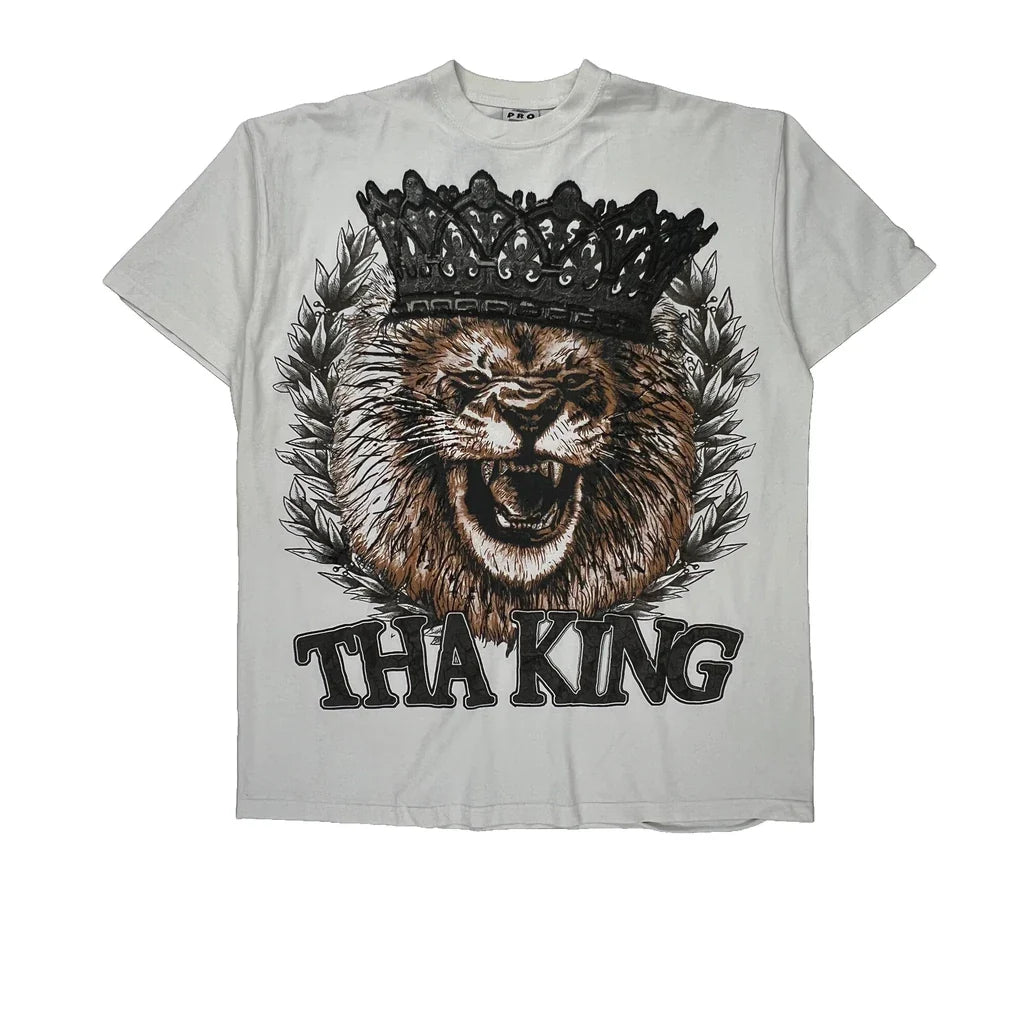 Pro Power Graphic T-Shirt - 2XL White Cotton Refurbished - Thrifted (note: this is a term often used to describe second- refurbished available on Cerqular
