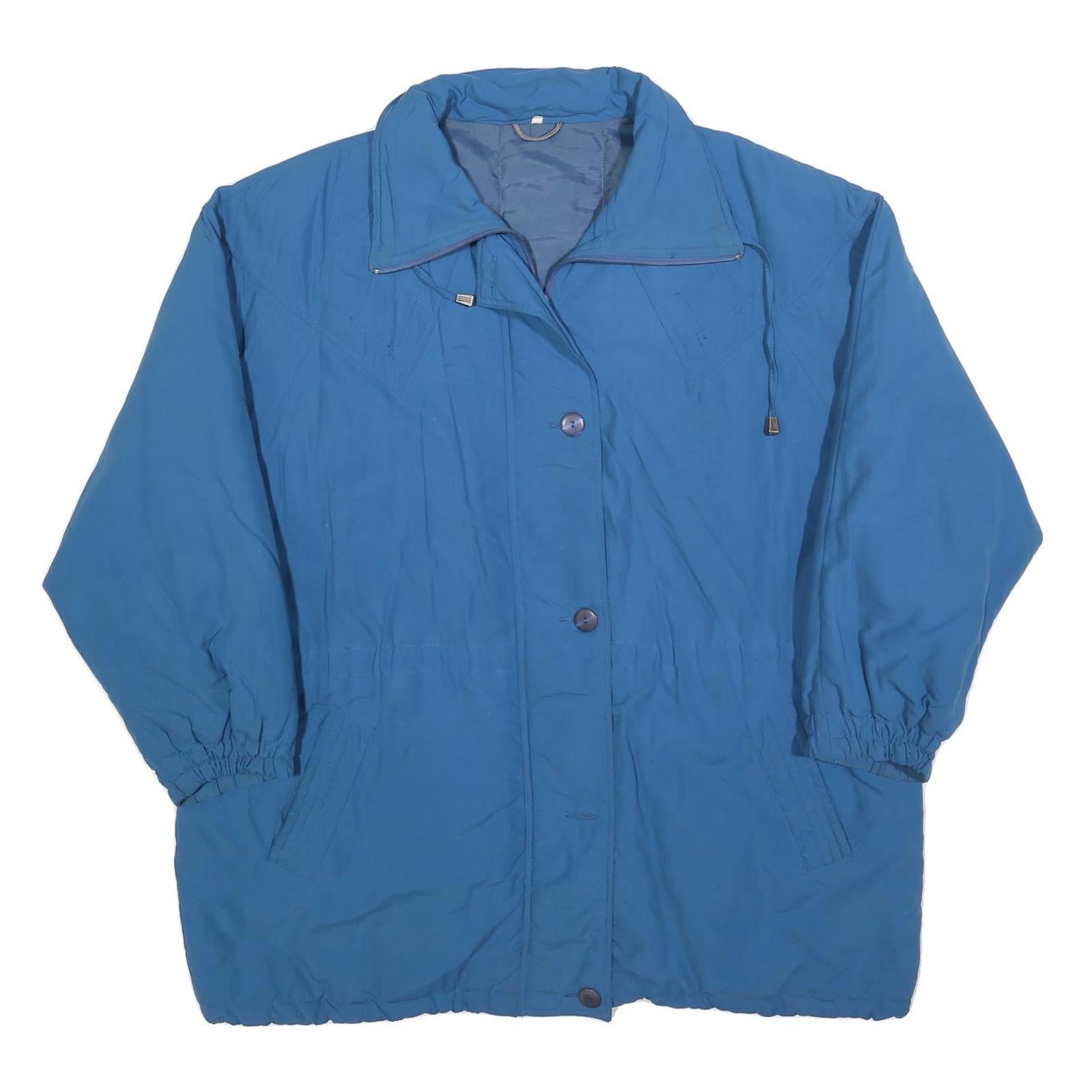 Womens Blue Polyester Blend Casual Zip Jacket XL Plain Lightweight Outerwear Refurbished - N/A refurbished available on Cerqular